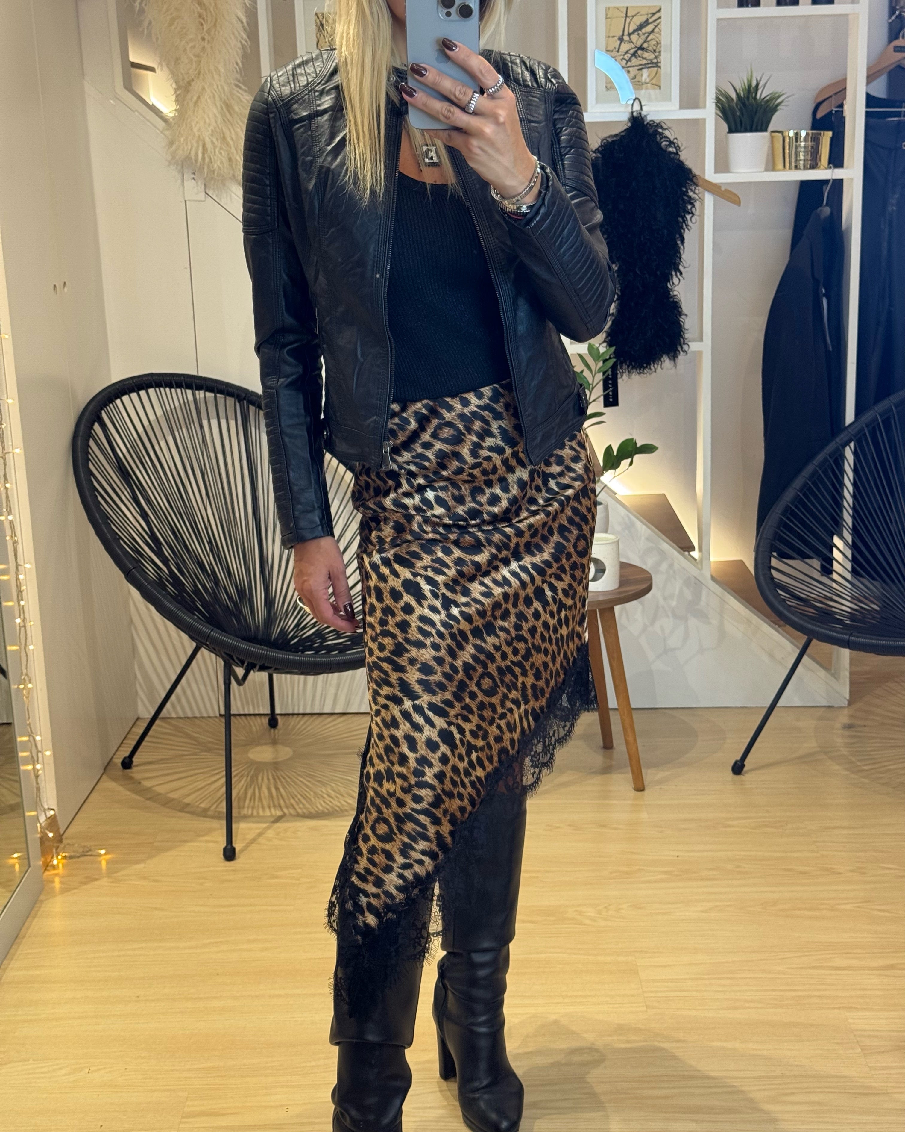 asymmetrical skirt with lace