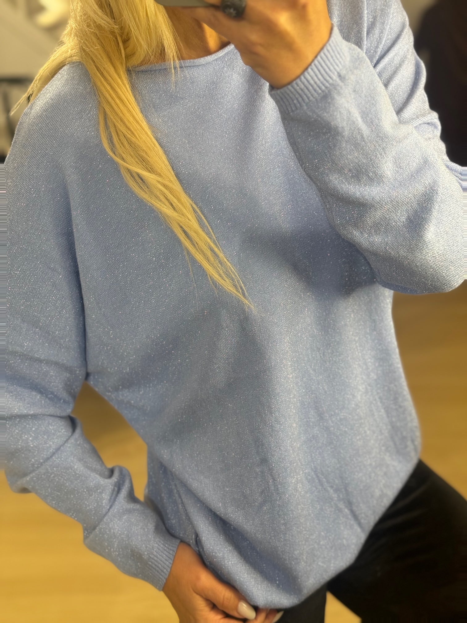 άνετη χαλαρή μπλούζα lurex