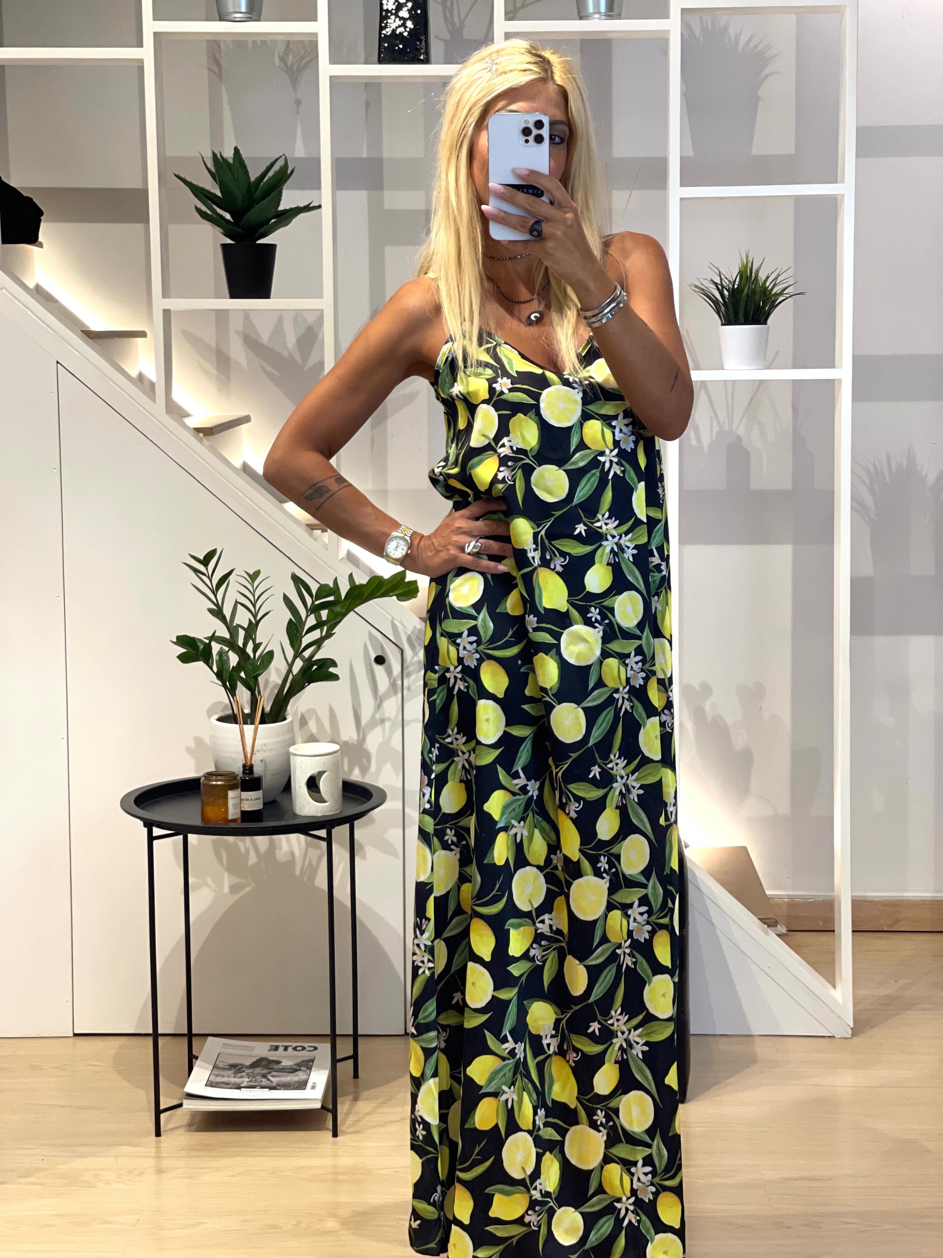 Patterned φόρεμα με λεμόνια