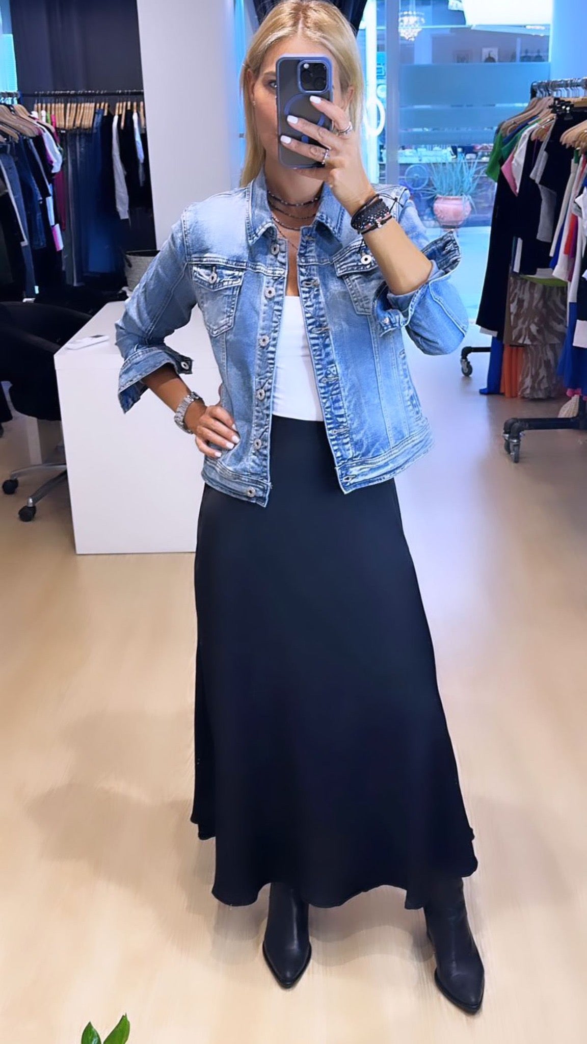 Σατέν Maxi φούστα