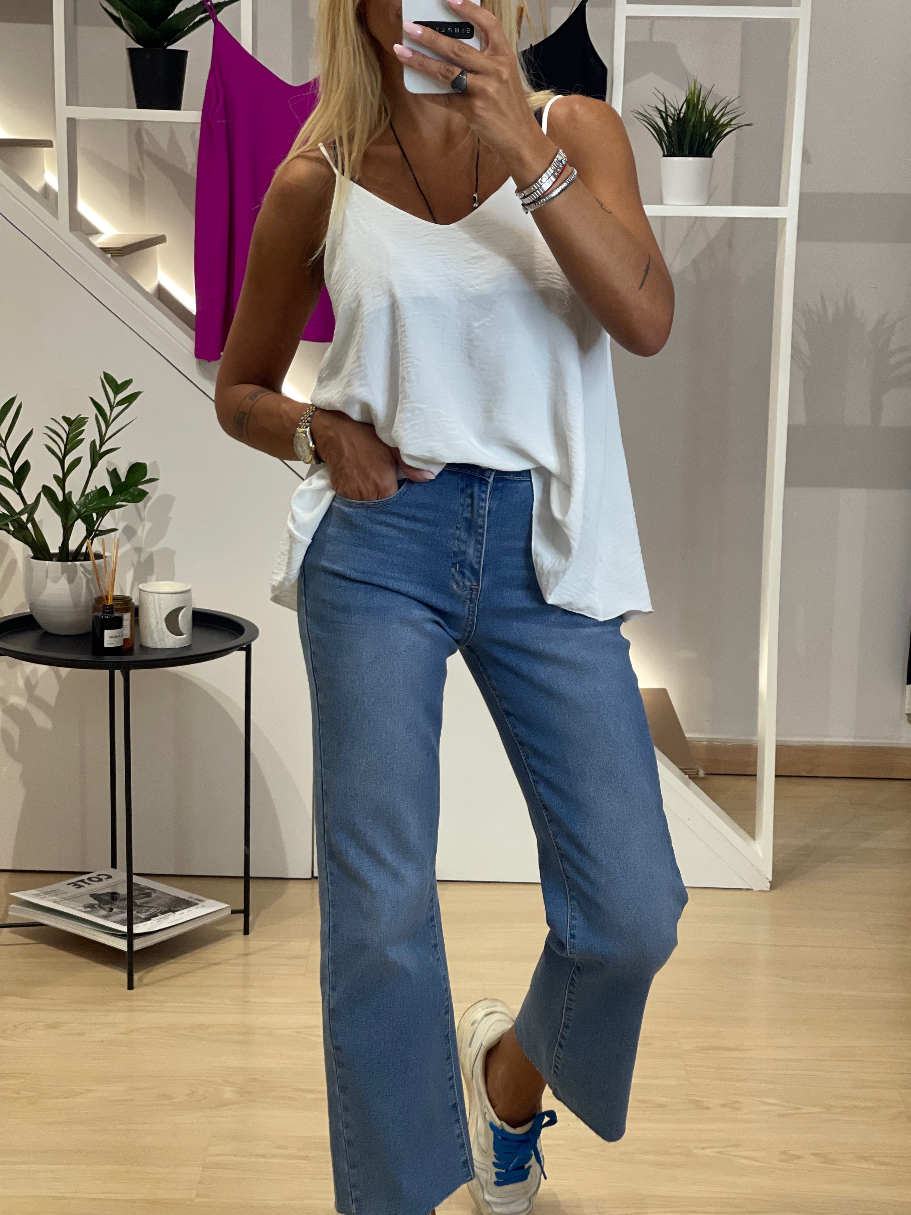 Ελαστικό crop τζην