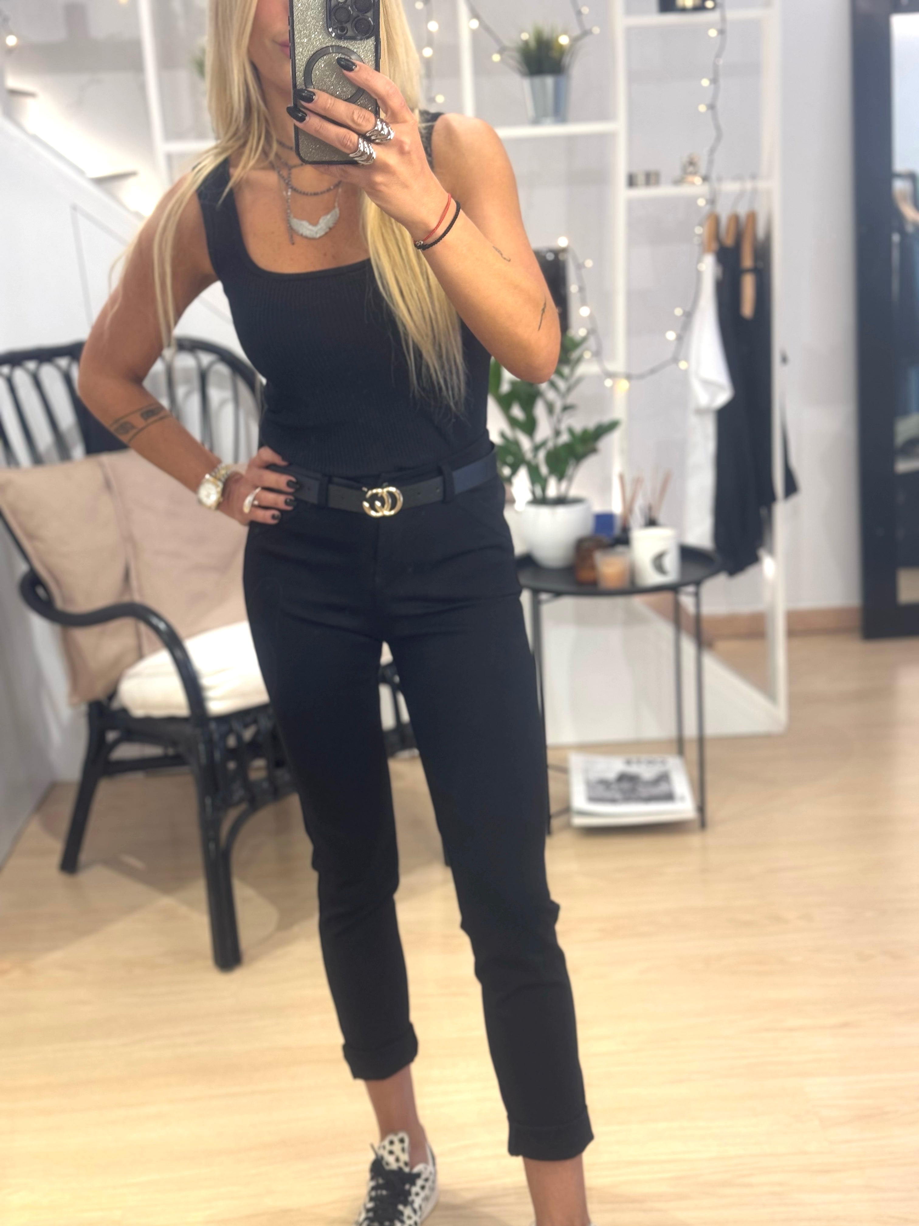 υφασμάτινο παντελόνι με ζώνη