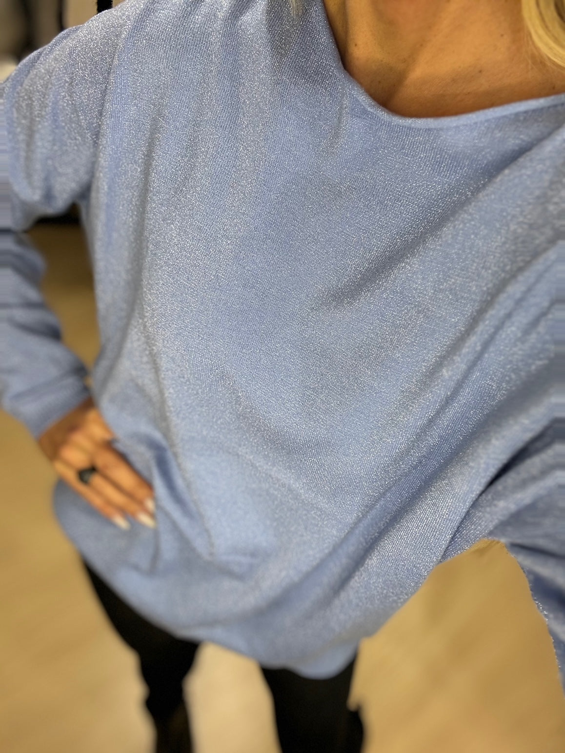 άνετη χαλαρή μπλούζα lurex