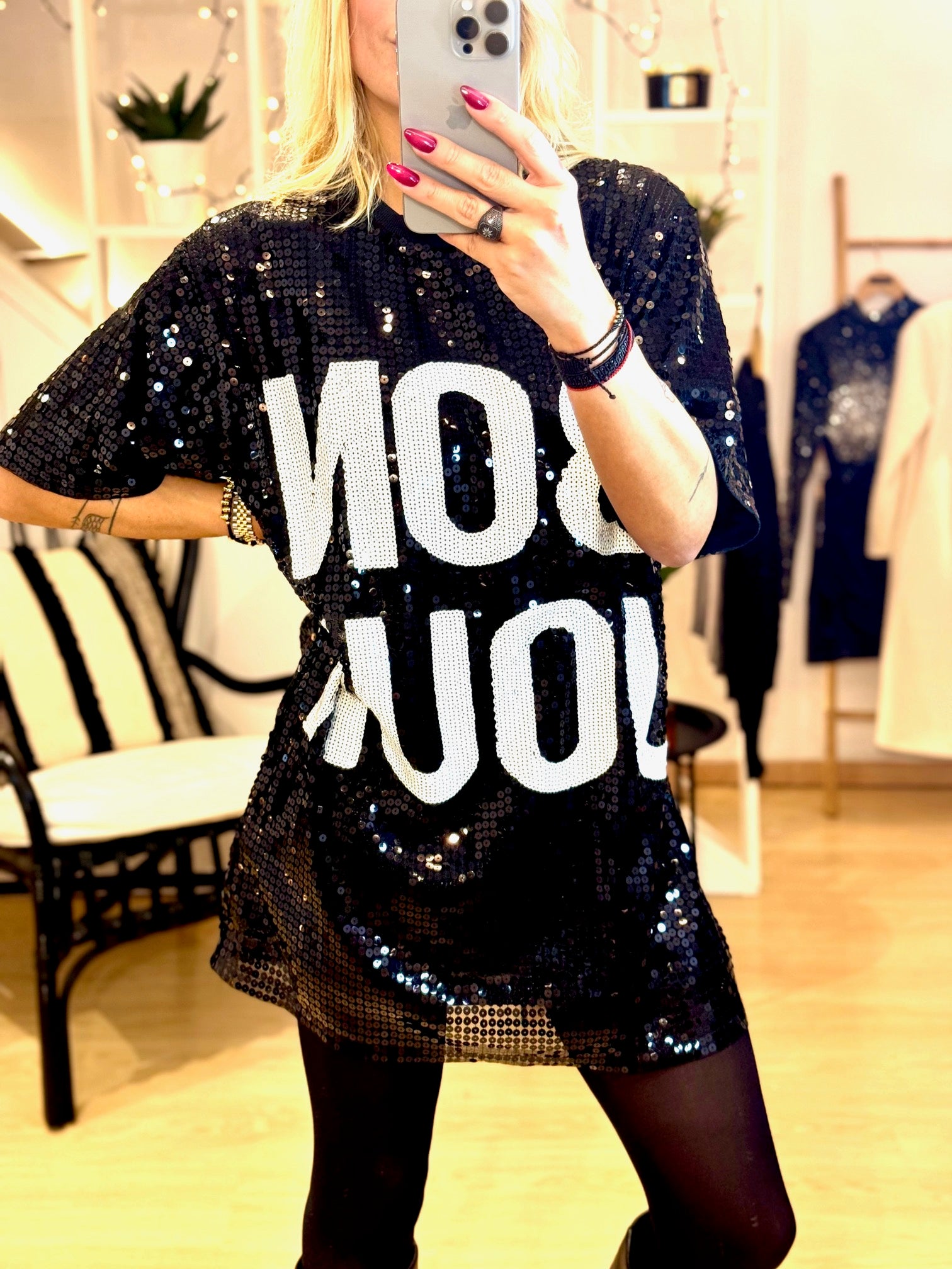 Φόρεμα BON JOUR με παγιέτες