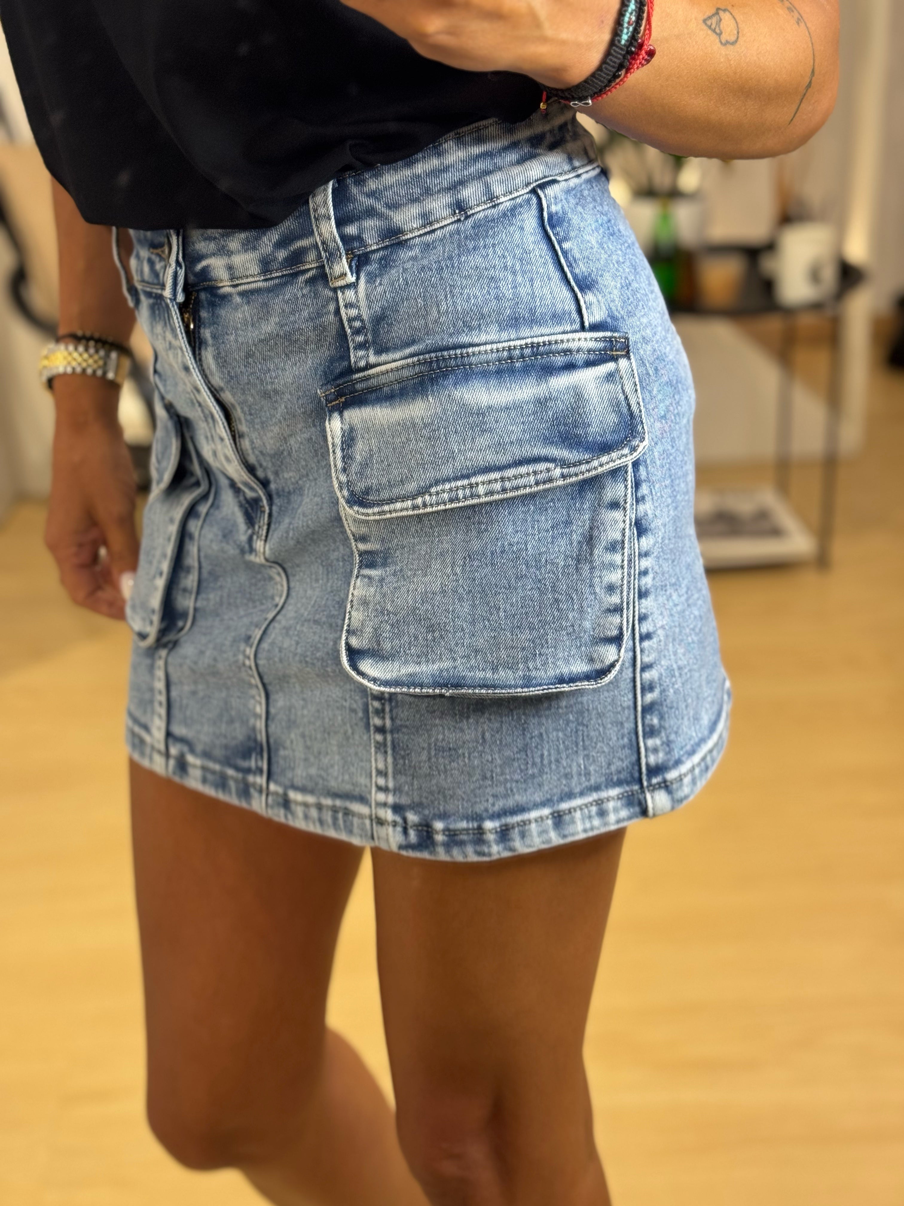 Jean Skirt With Pockets