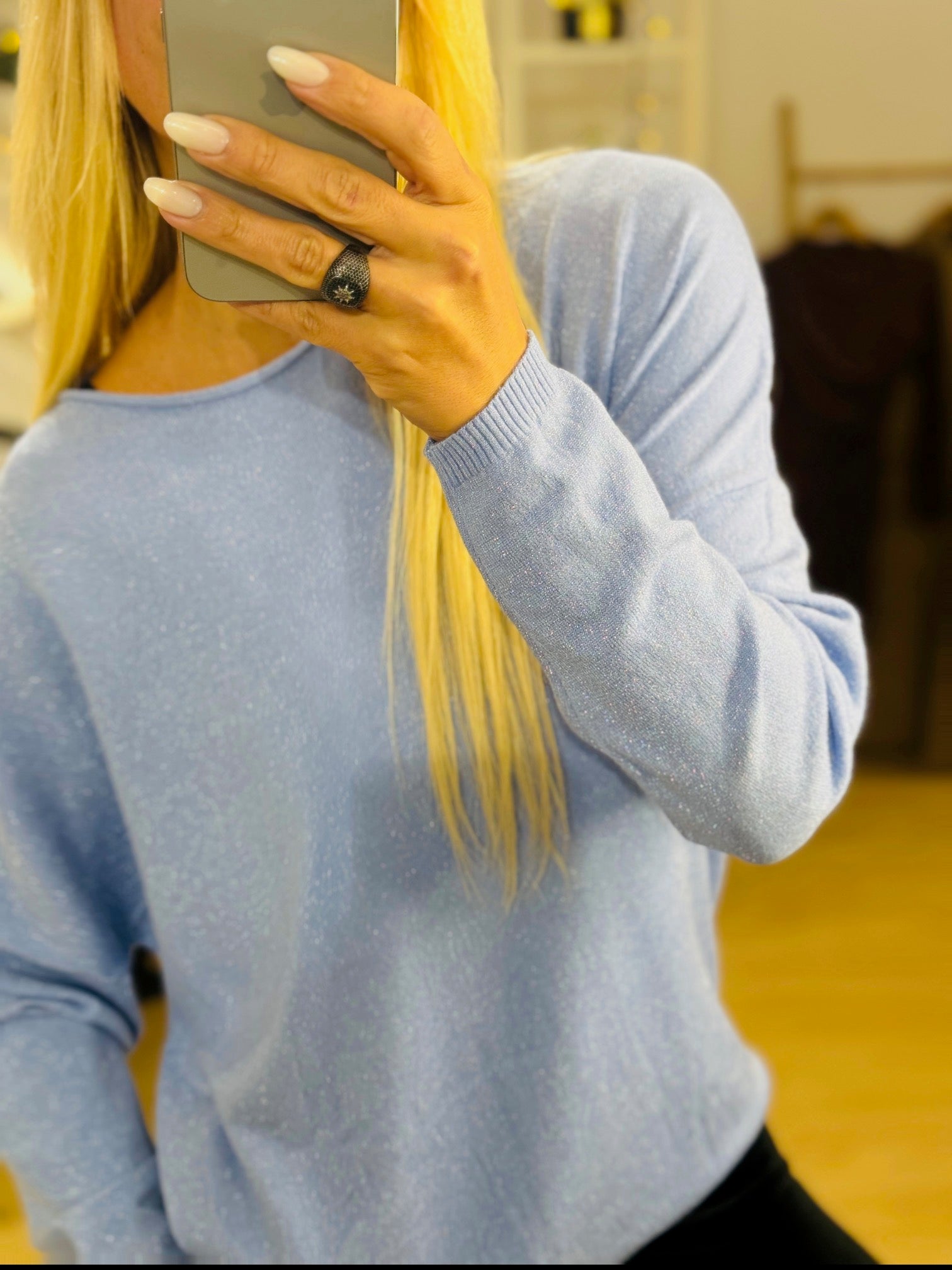 άνετη χαλαρή μπλούζα lurex