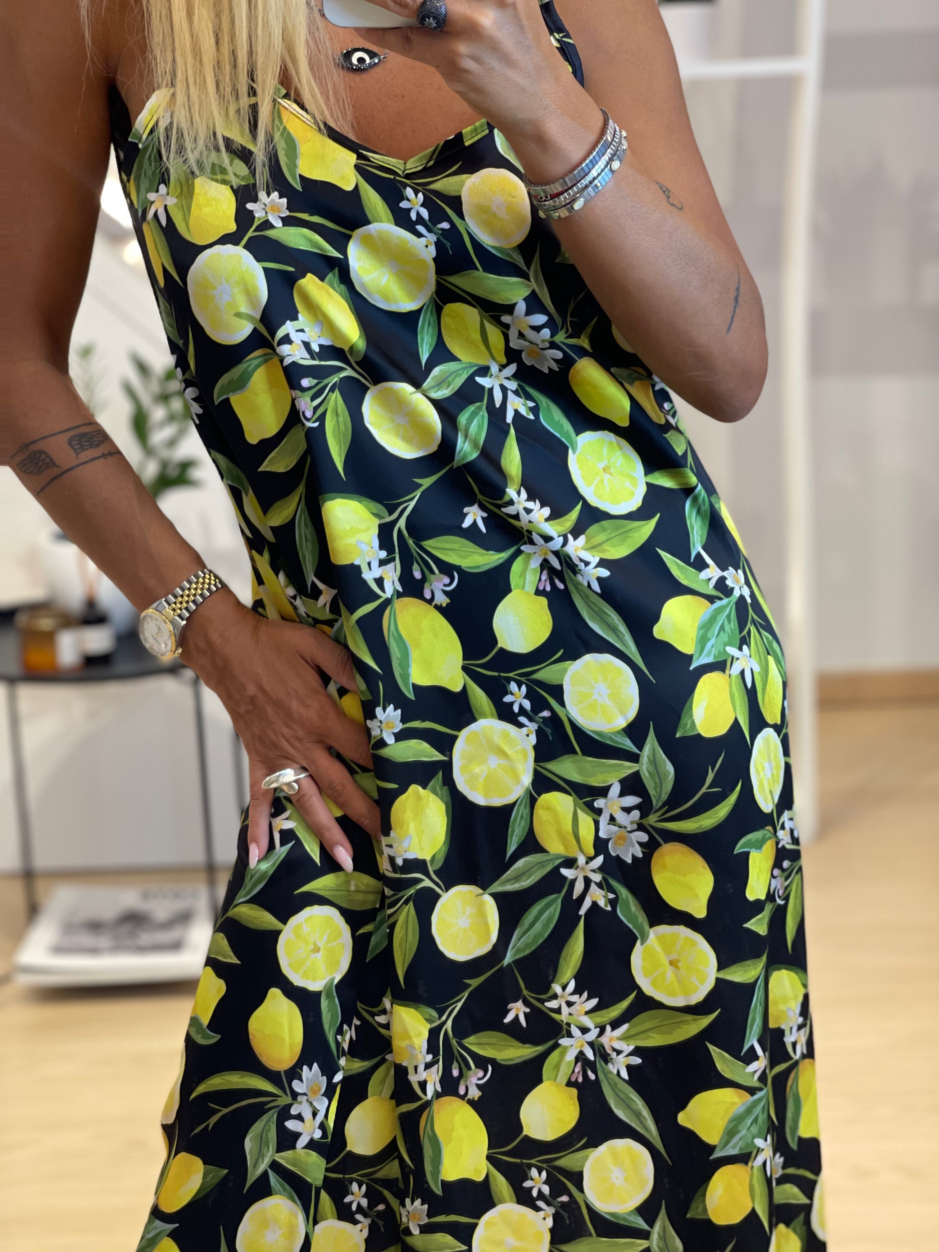 Patterned φόρεμα με λεμόνια