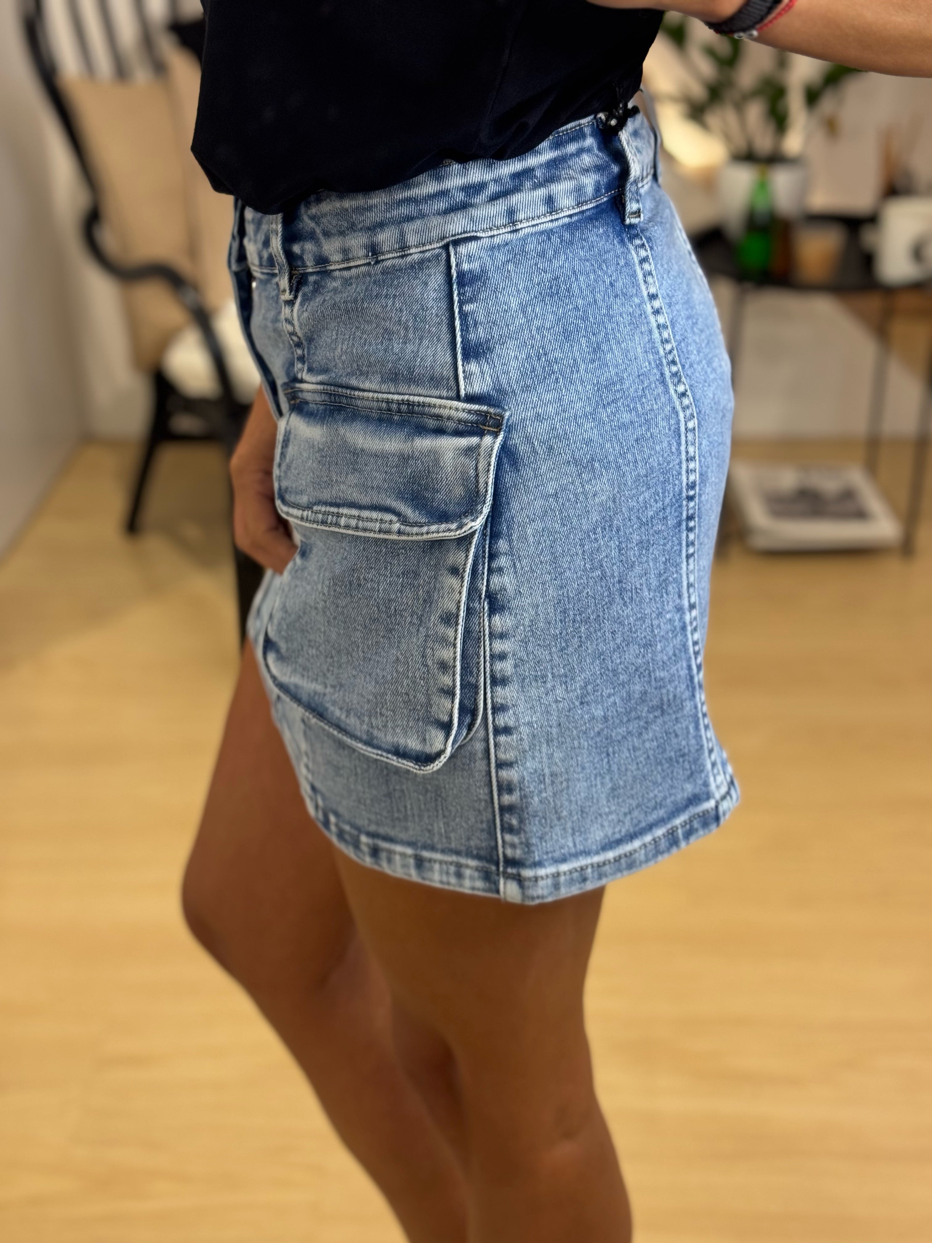 Jean Skirt With Pockets