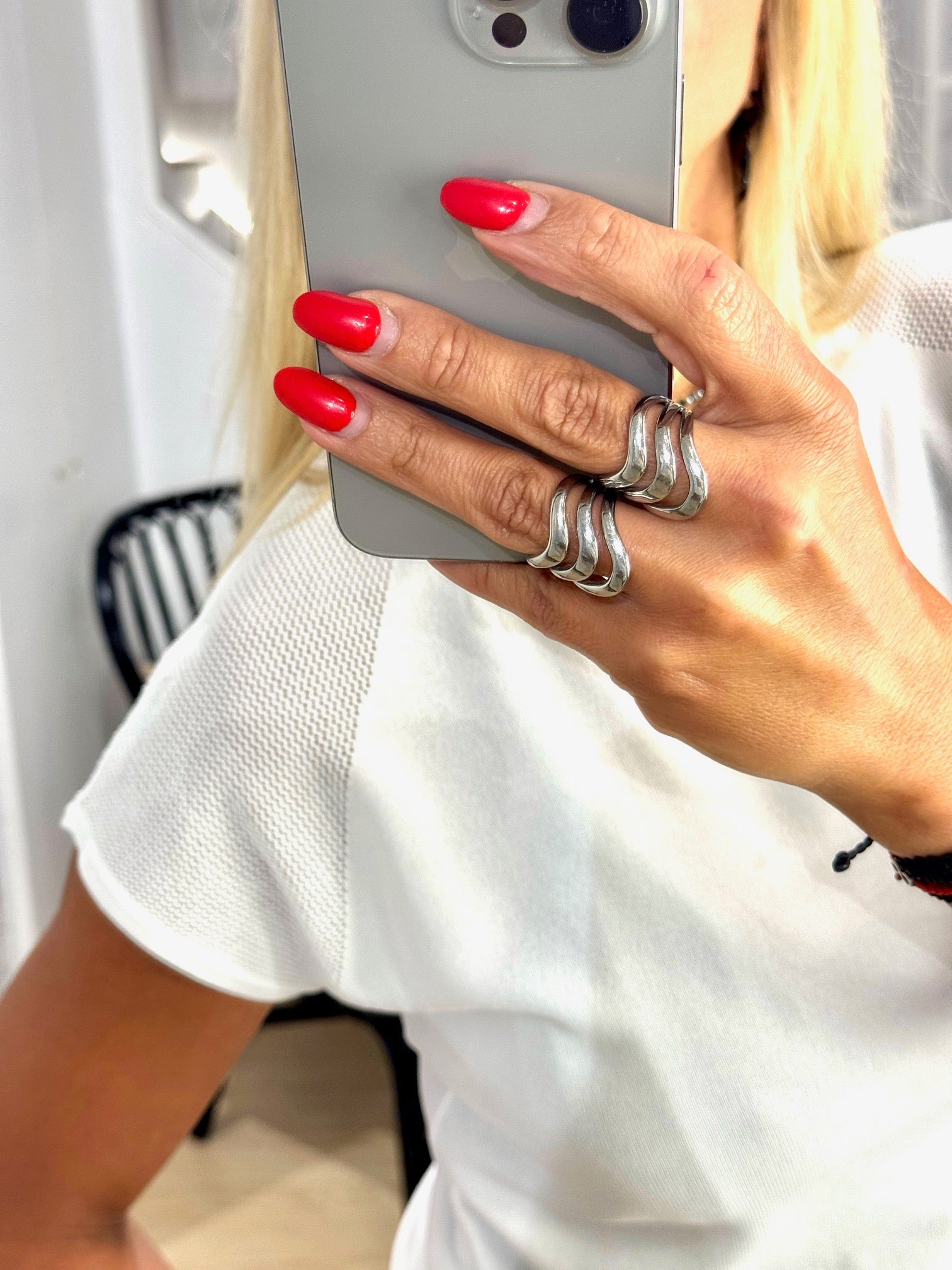 blouse with mesh on the shoulder