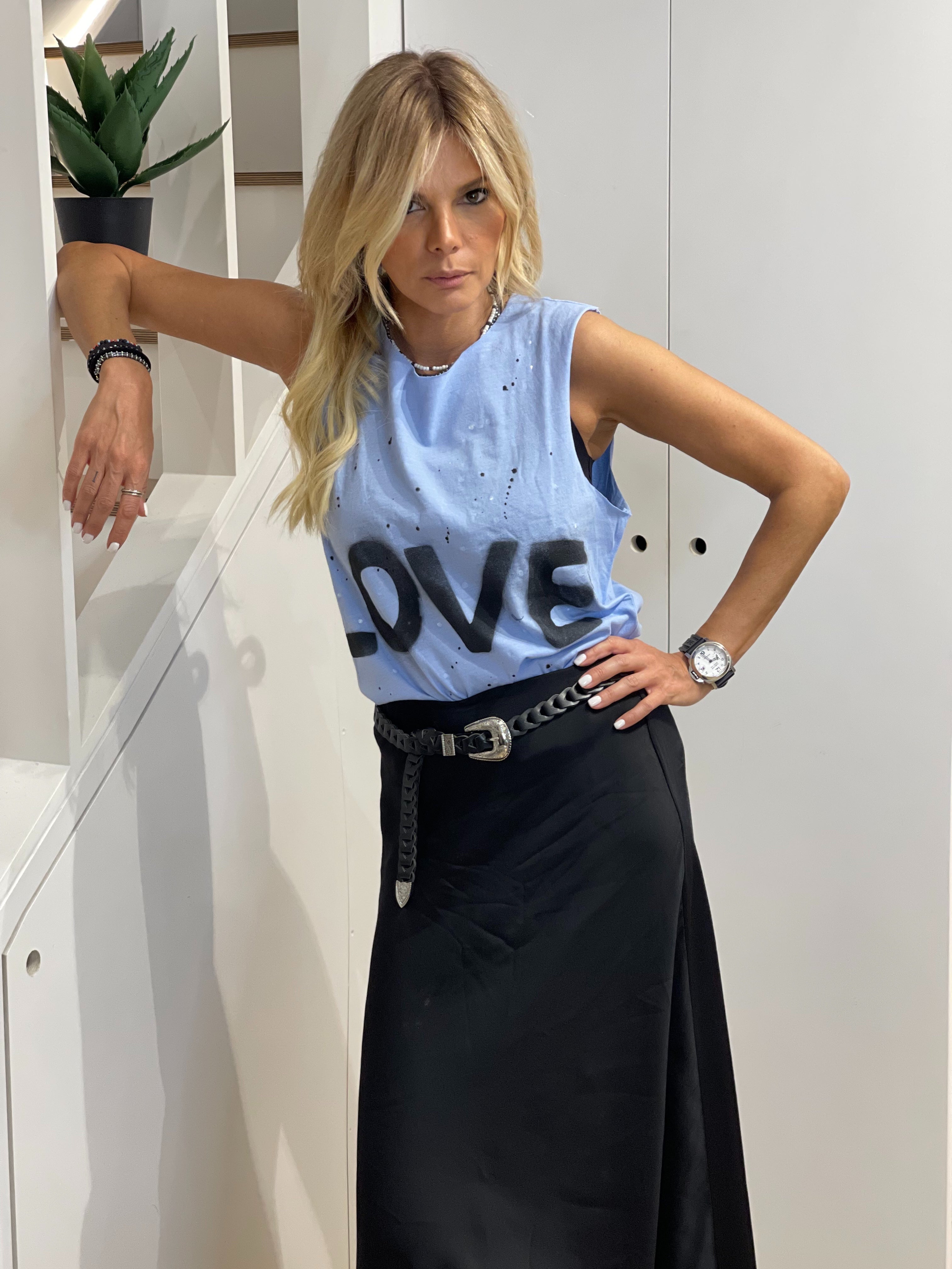 Αμάνικο τοπ με print