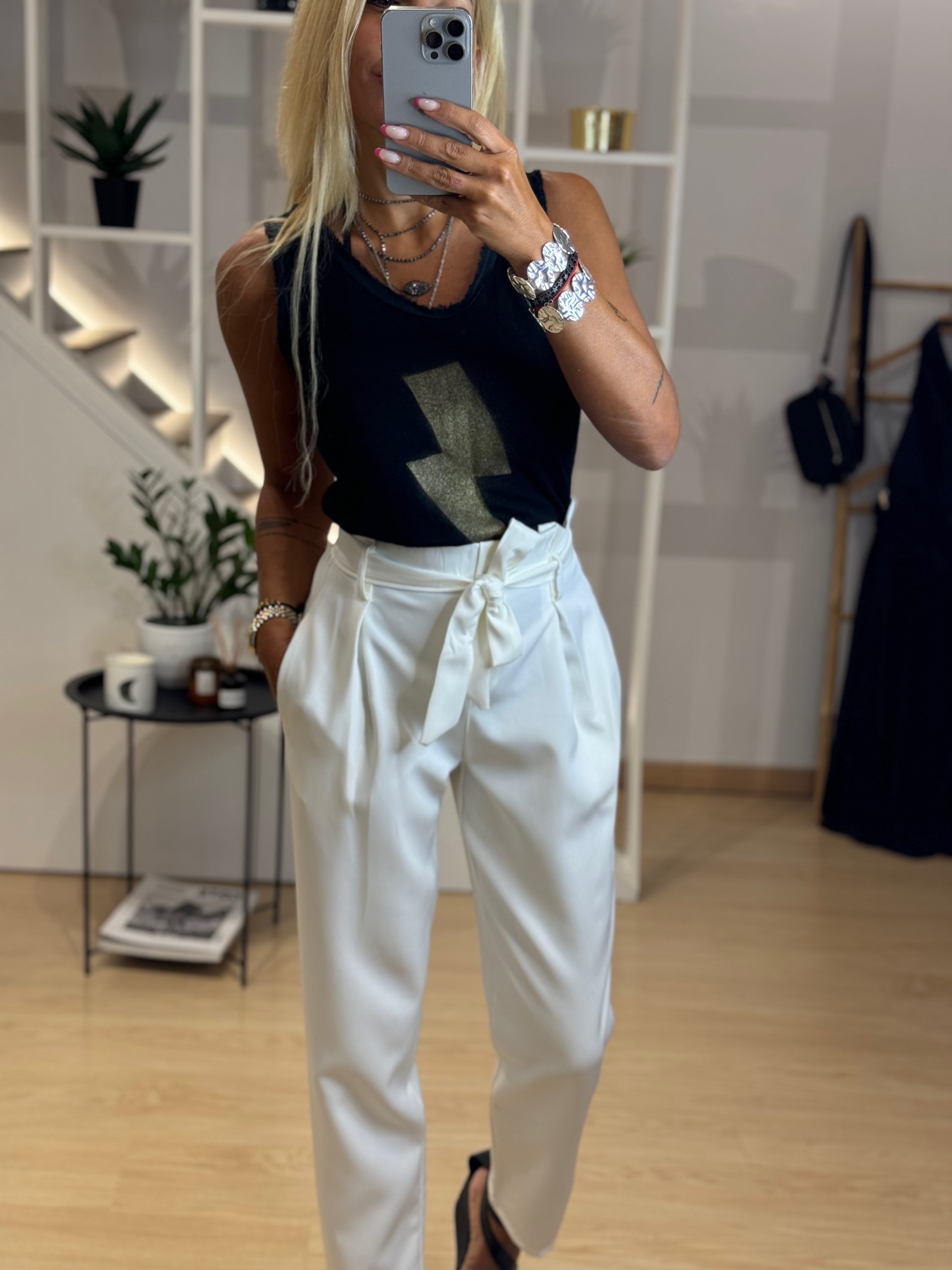 υφασμάτινο παντελόνι με ζώνη