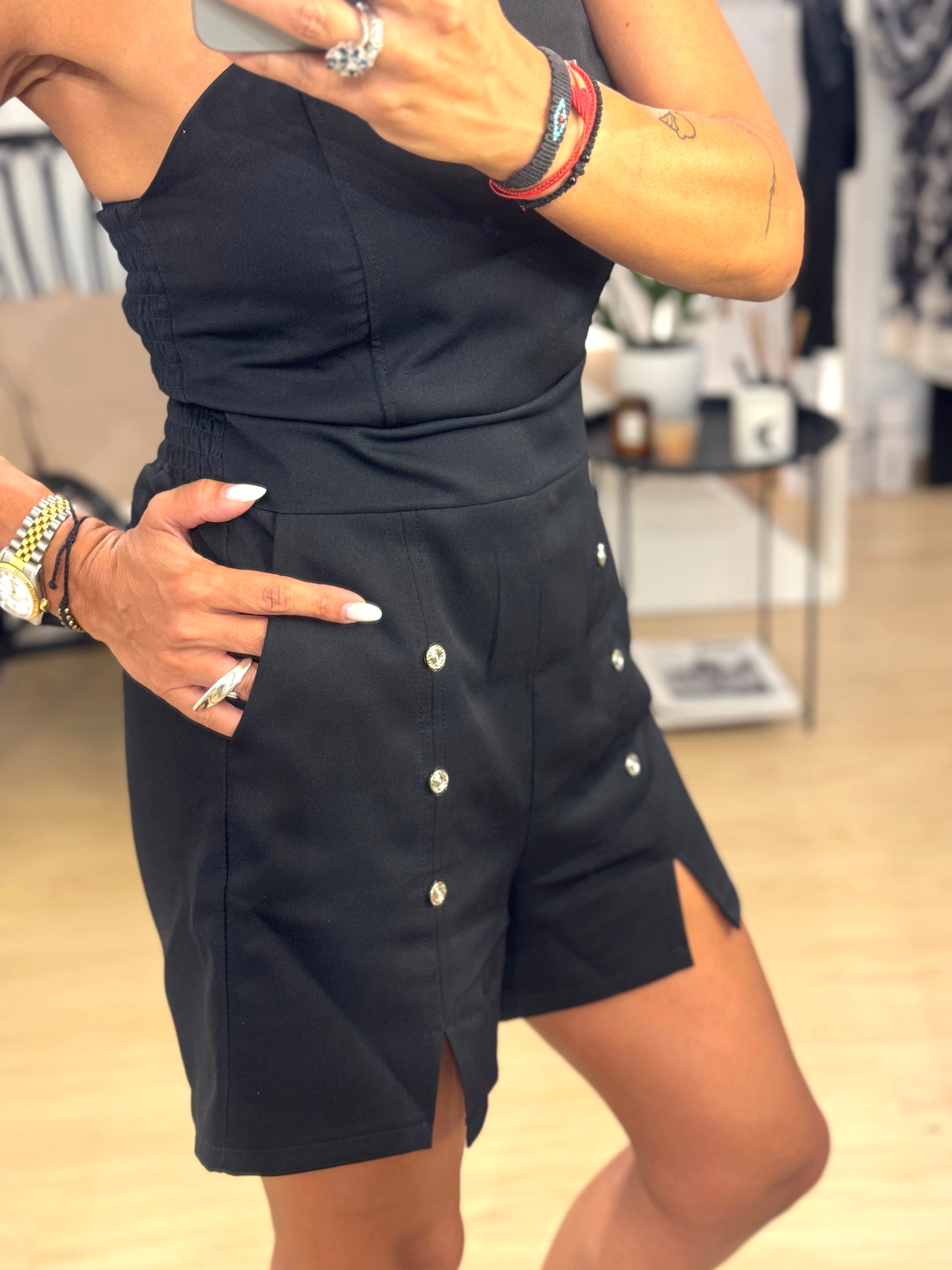 Strapless Overall With Buttons