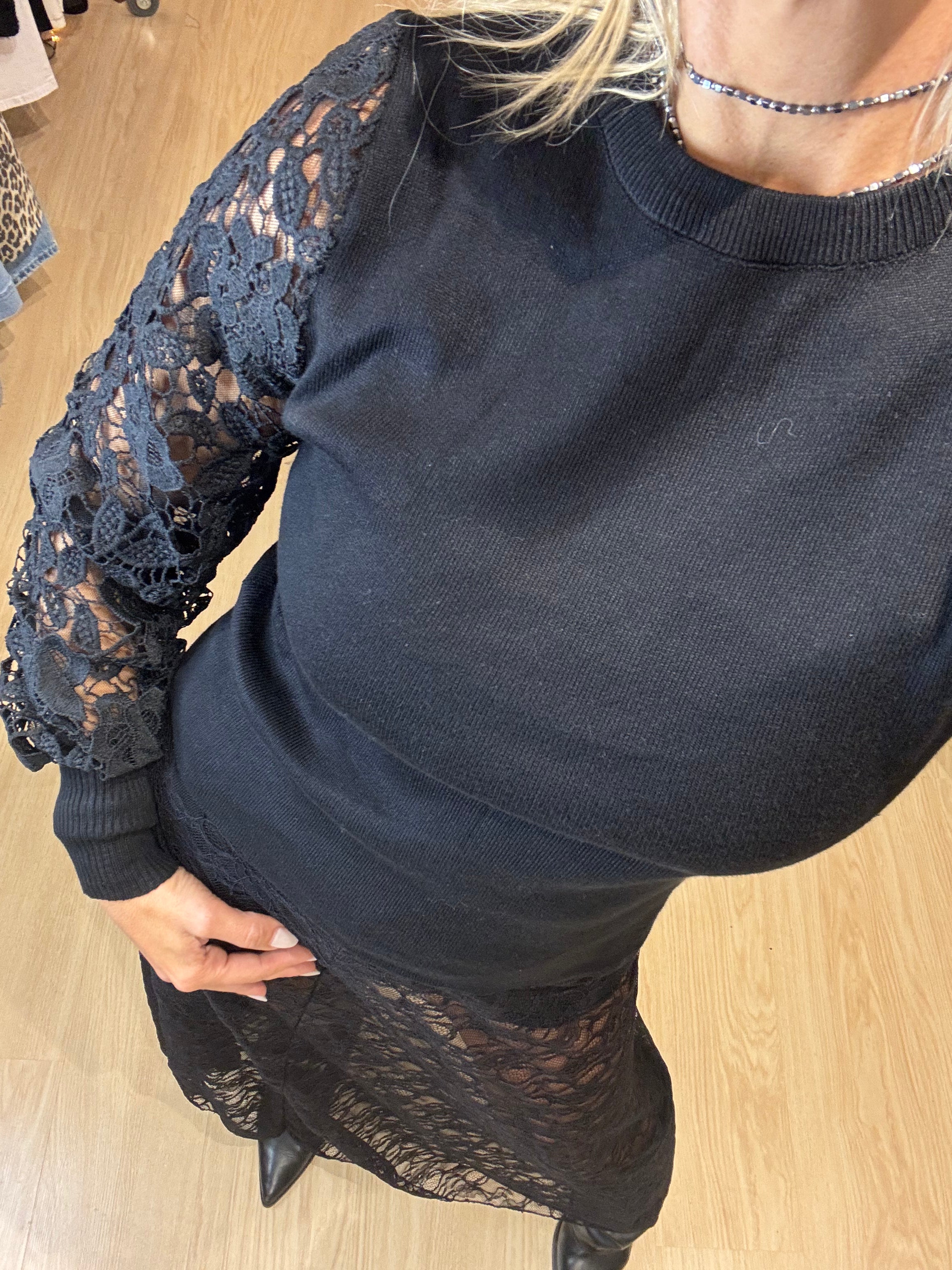 blouse with lace and transparency