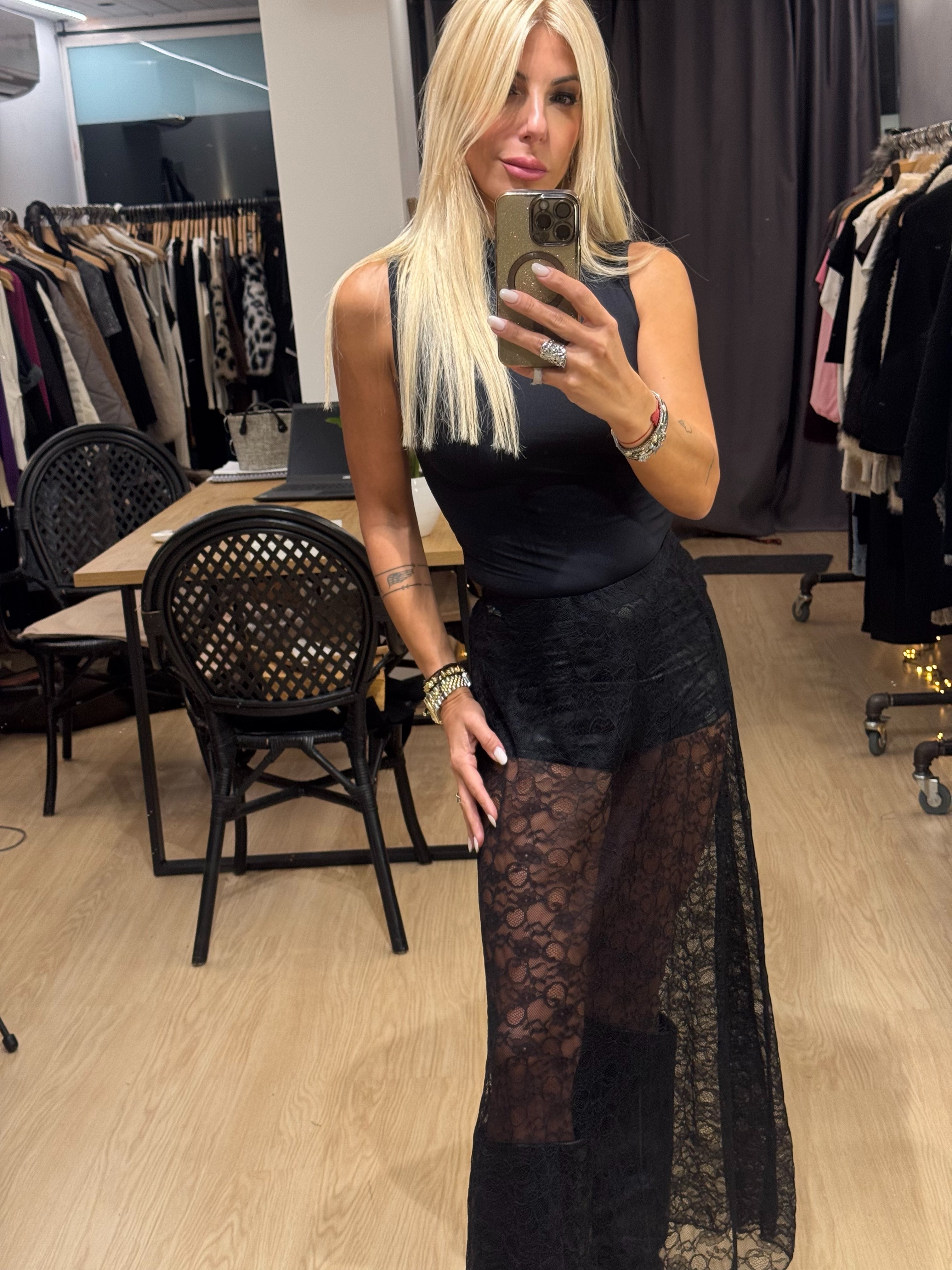 Maxi Skirt with Lace