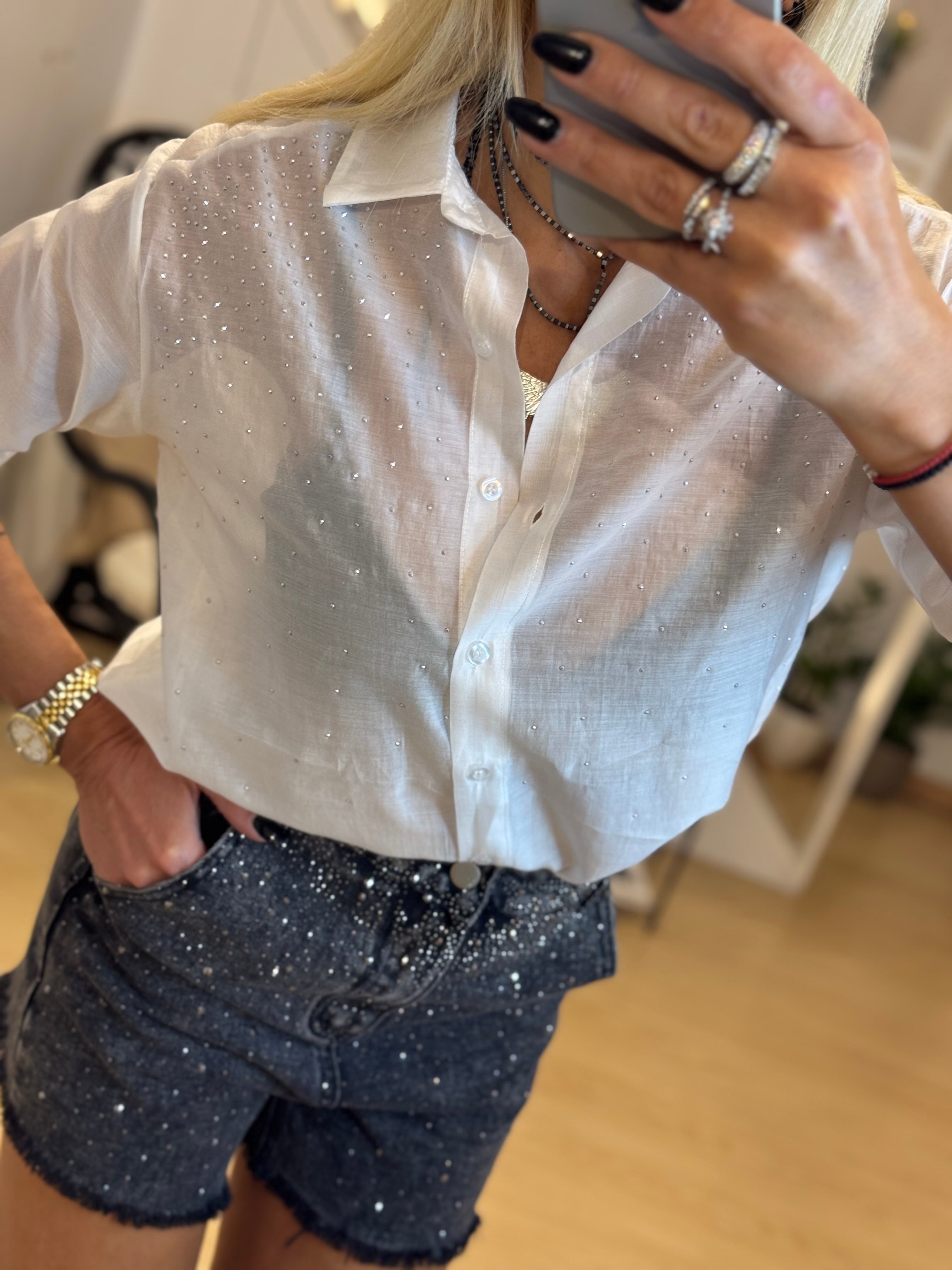 Τζιν σορτς με στρας