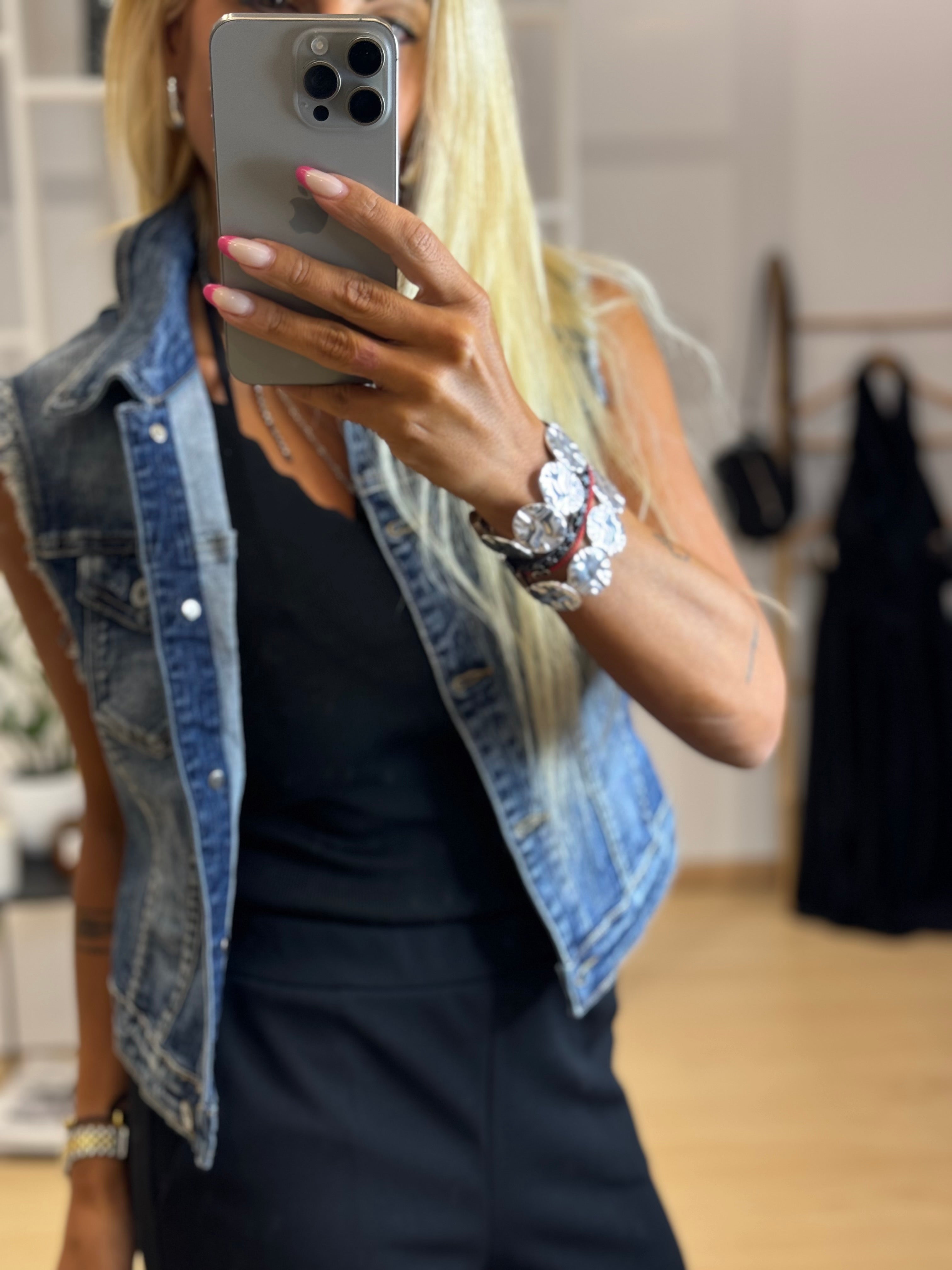 τζιν γιλέκο με φτερά