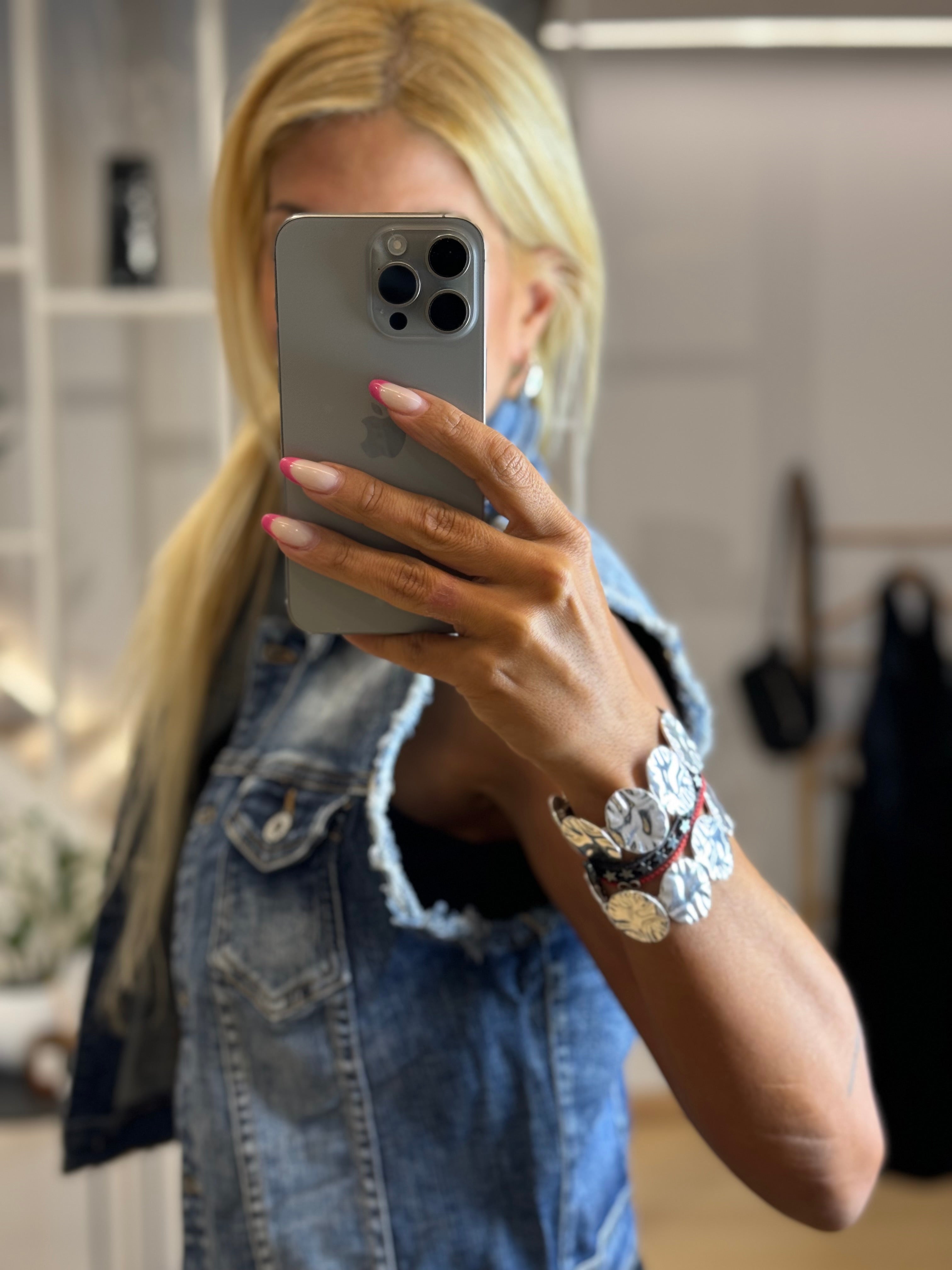 τζιν γιλέκο με φτερά