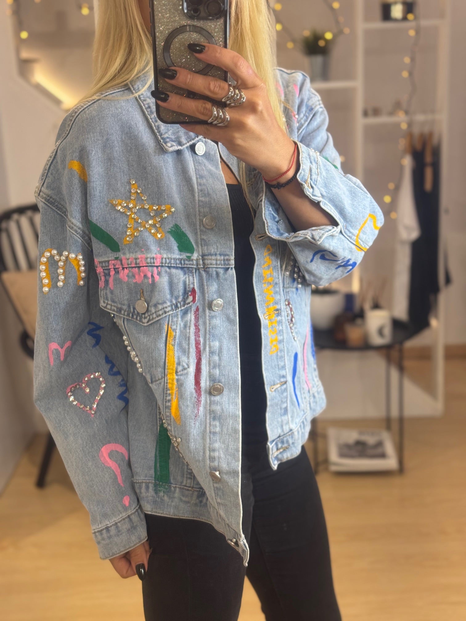 Τζην τζάκετ με patches