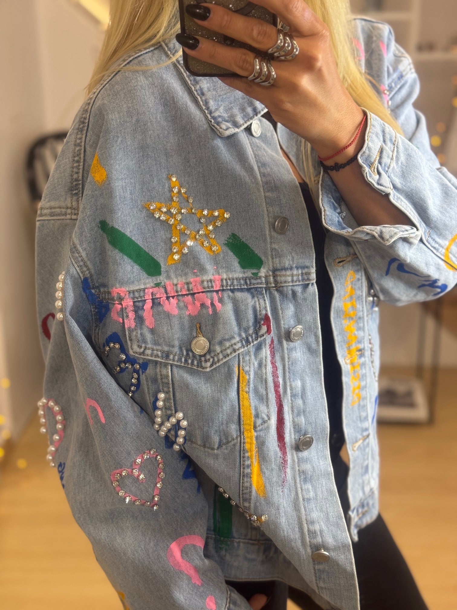 Τζην τζάκετ με patches