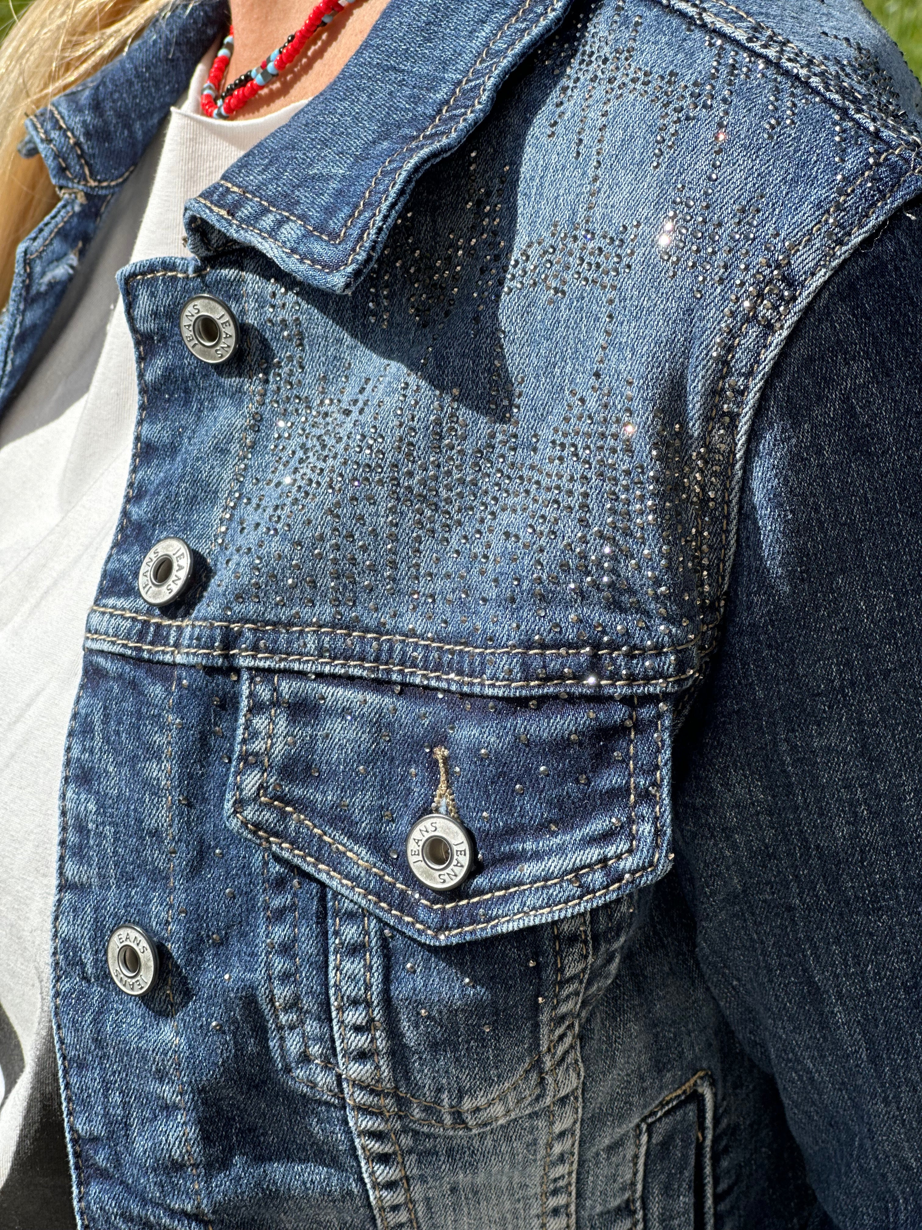 Jean σακάκι με στρας