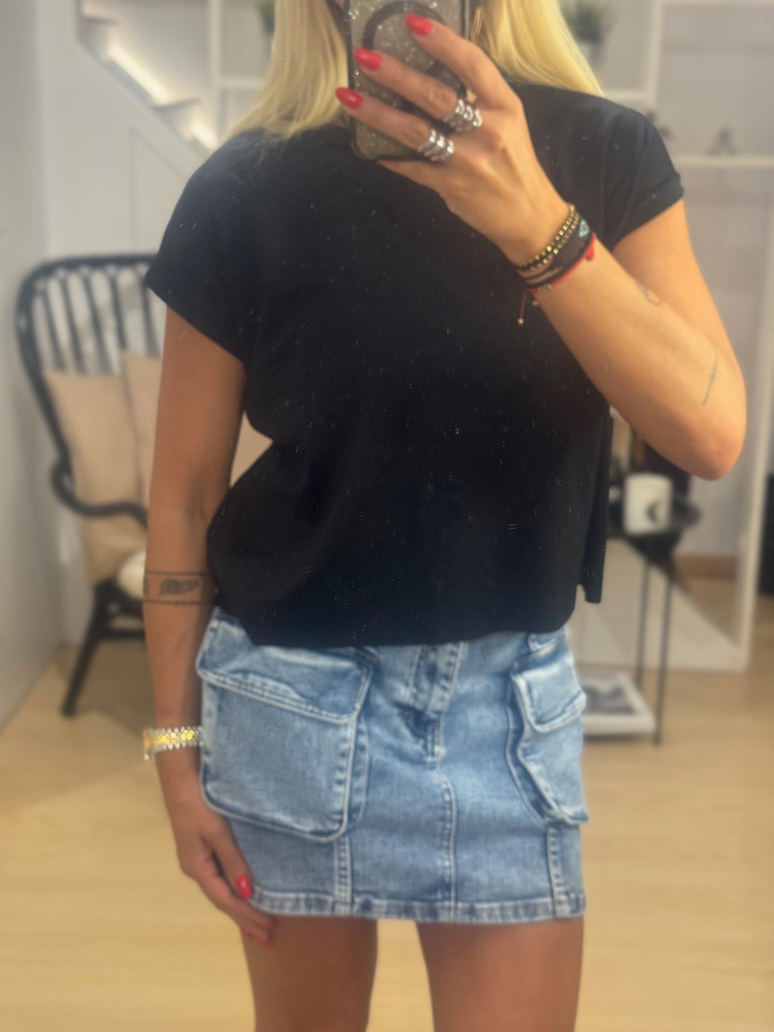 Φούστα Jean με τσέπες