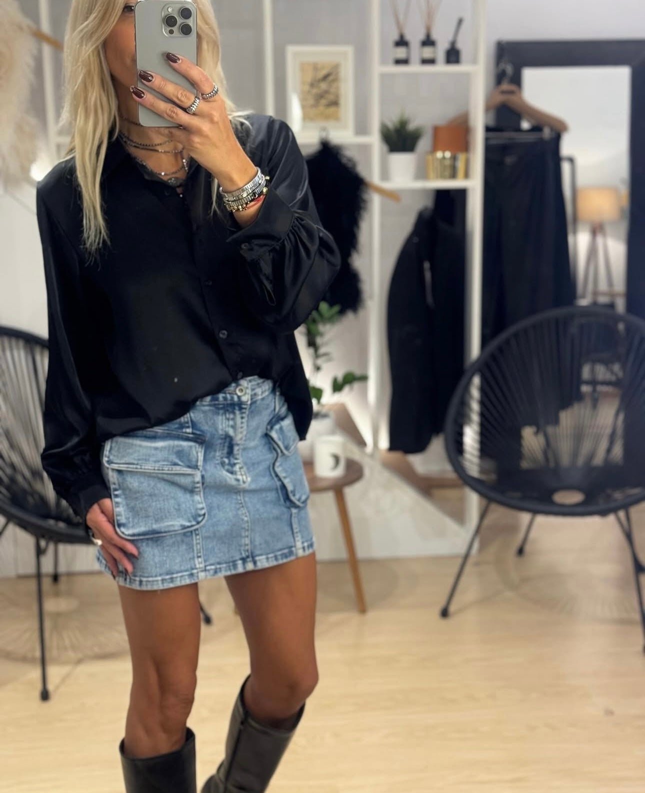 Jean Skirt With Pockets