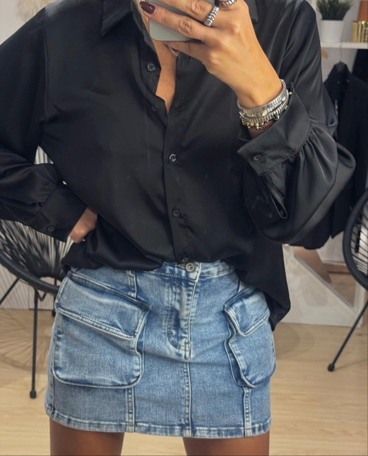 Jean Skirt With Pockets