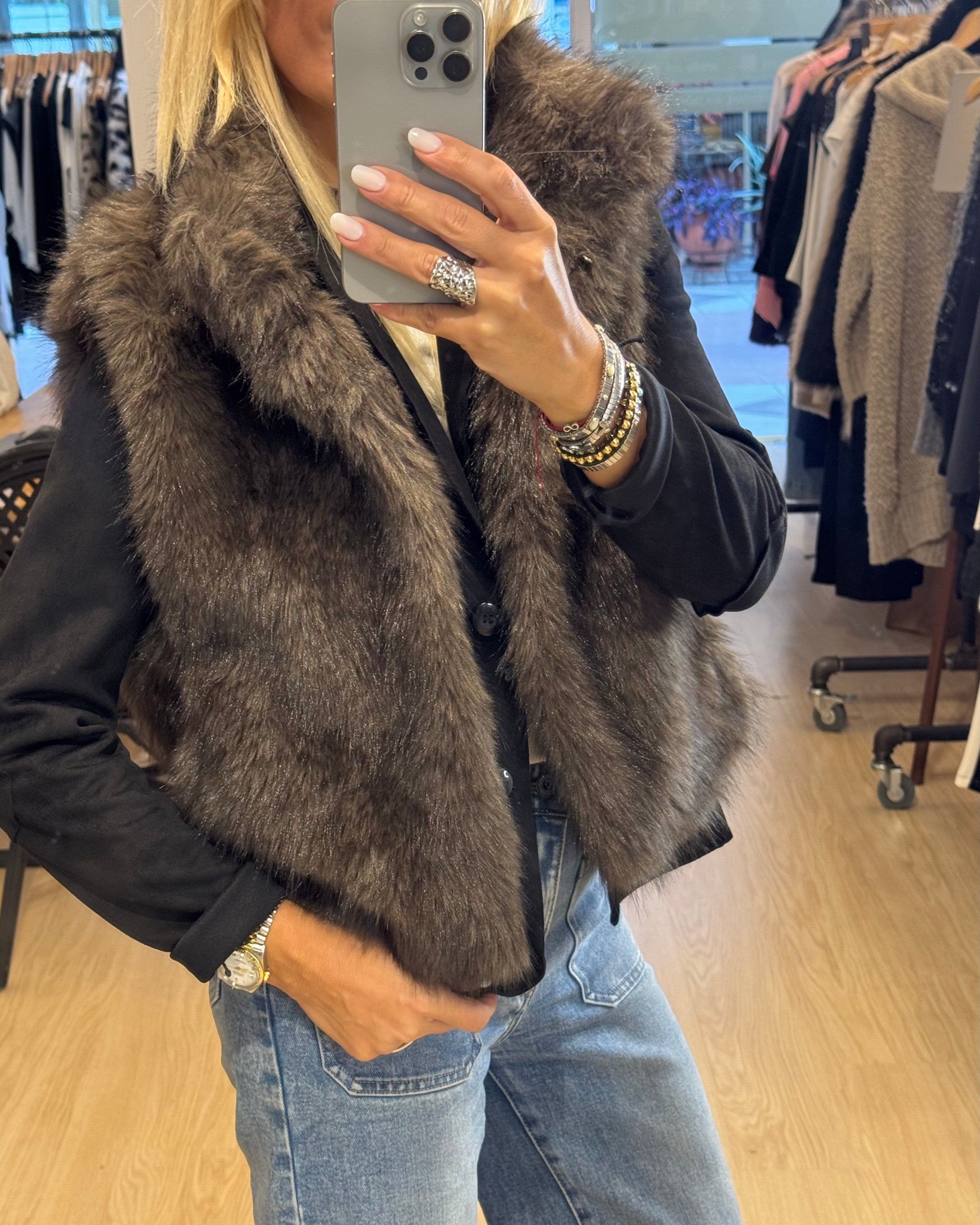 Sleeveless Fur Coat
