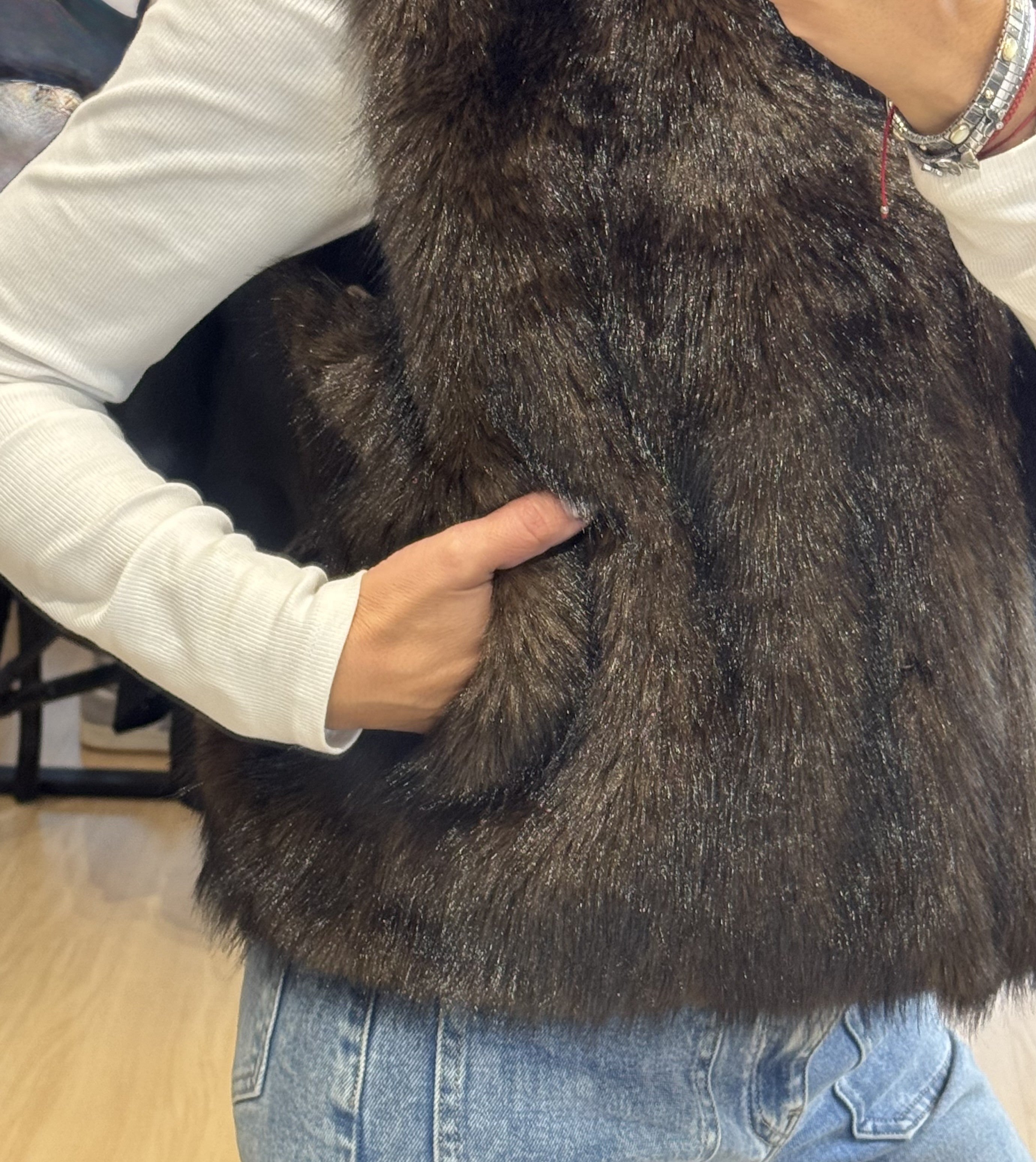Sleeveless Fur Coat