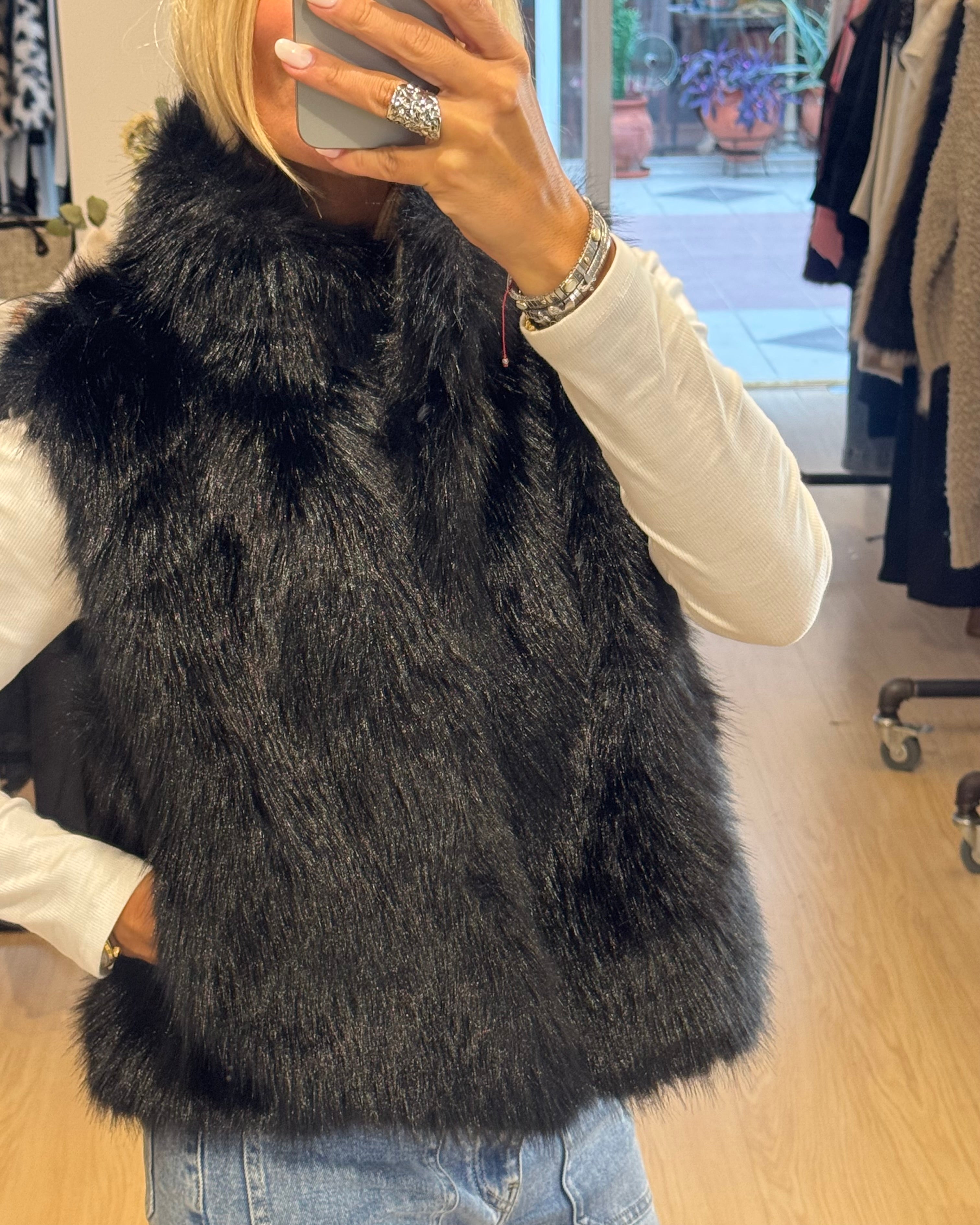 Sleeveless Fur Coat