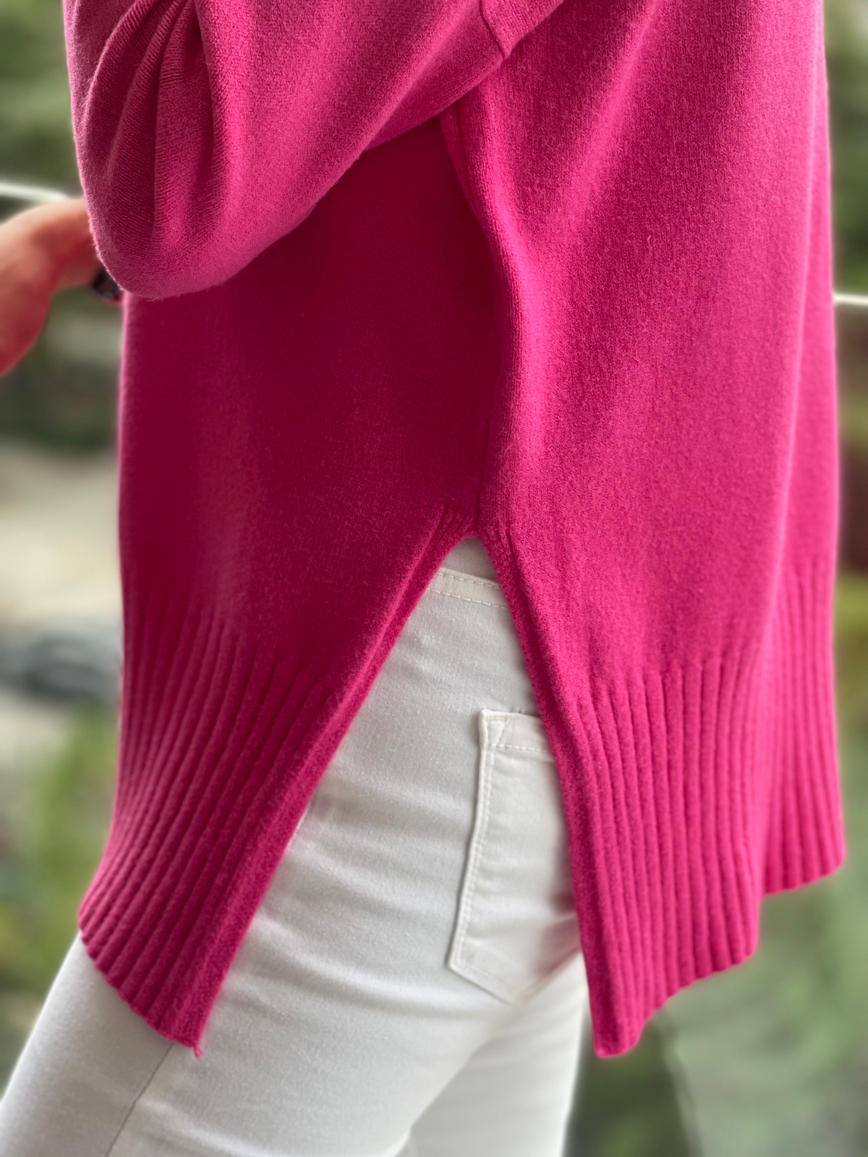 Πλεκτή μπλούζα ζιβάγκο με ανοίγματα στο πλάι