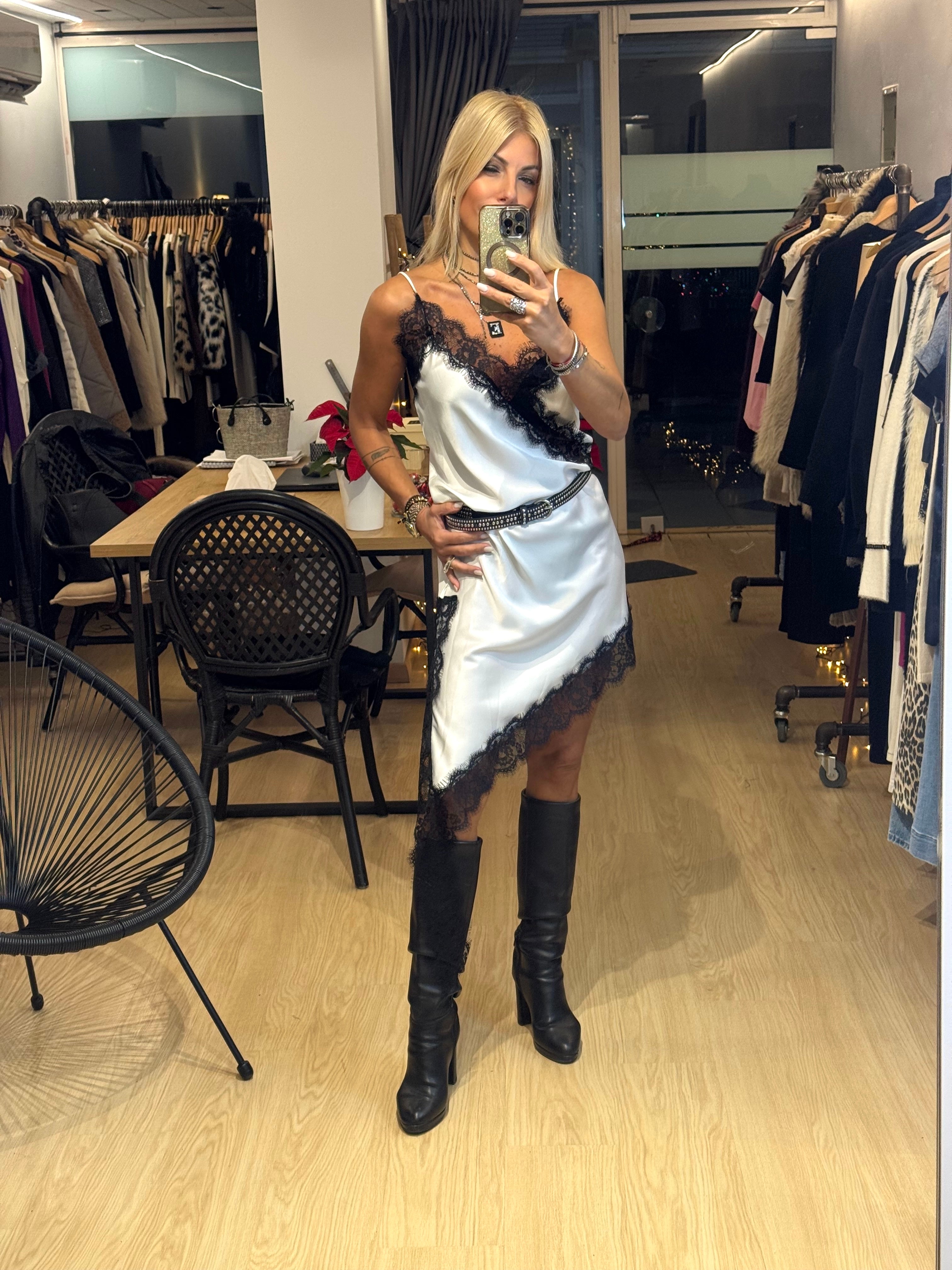 Lingerie dress with lace