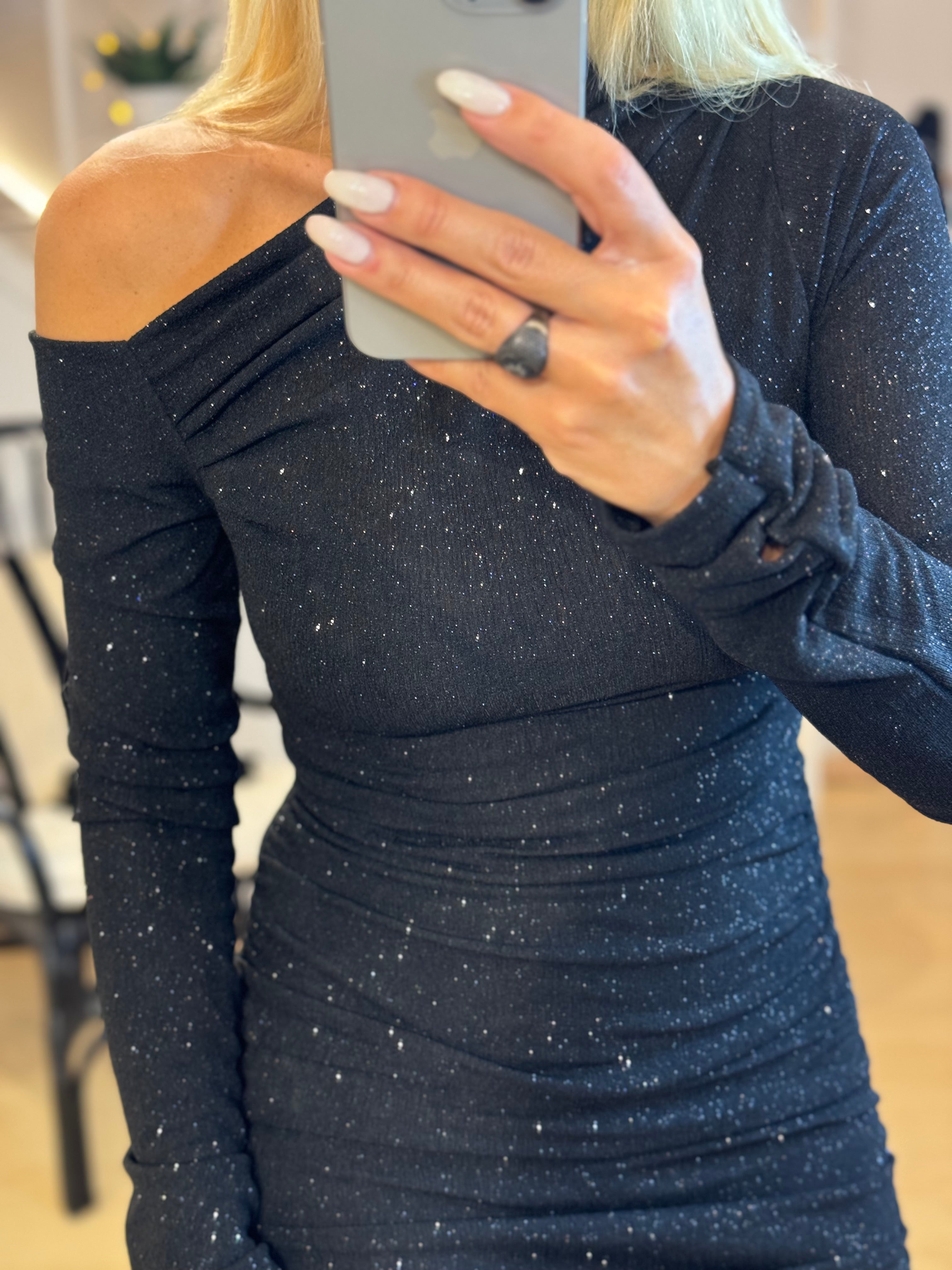 Lurex μίνι φόρεμα