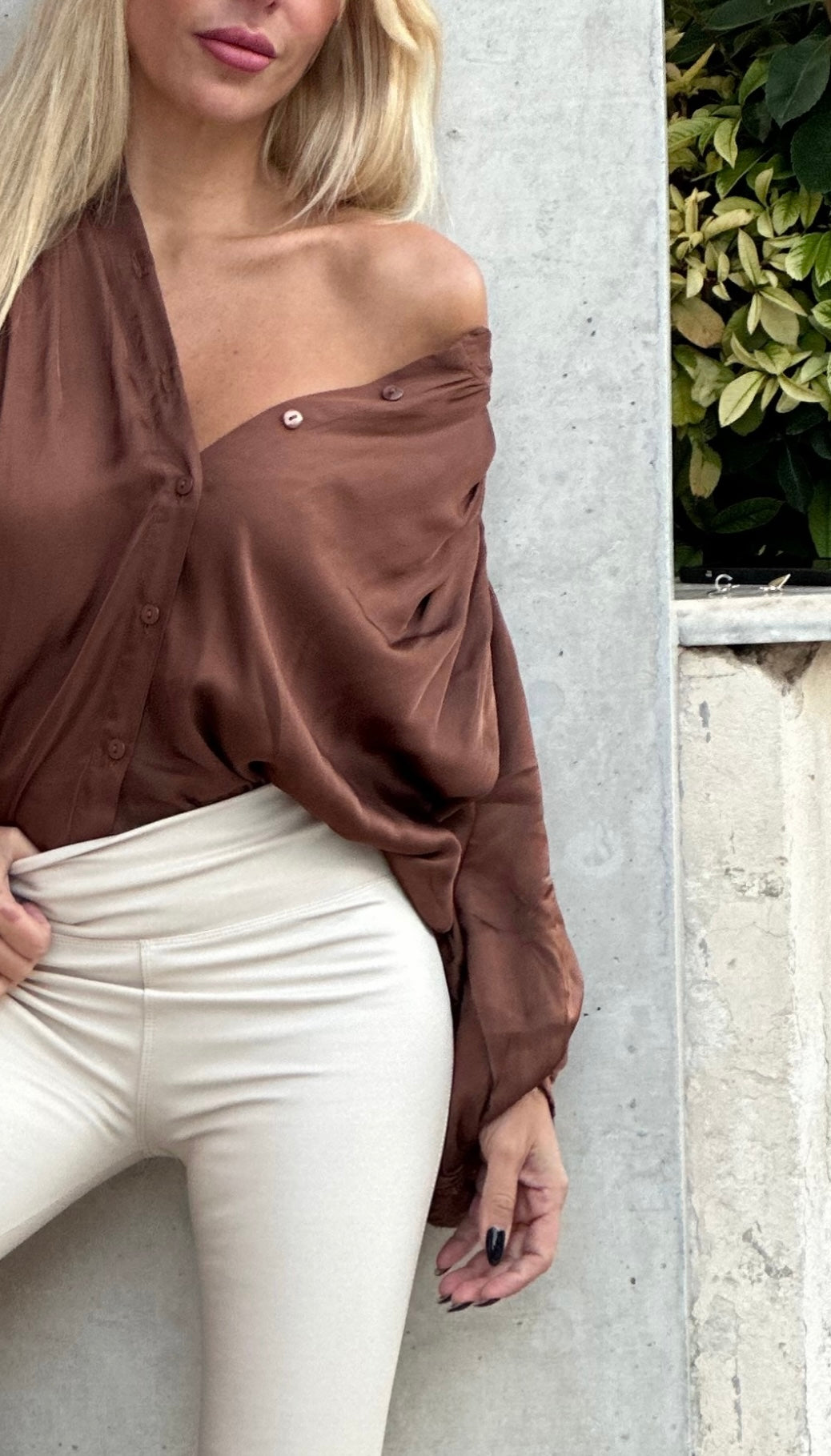 Push up κολάν με δερμάτινη όψη