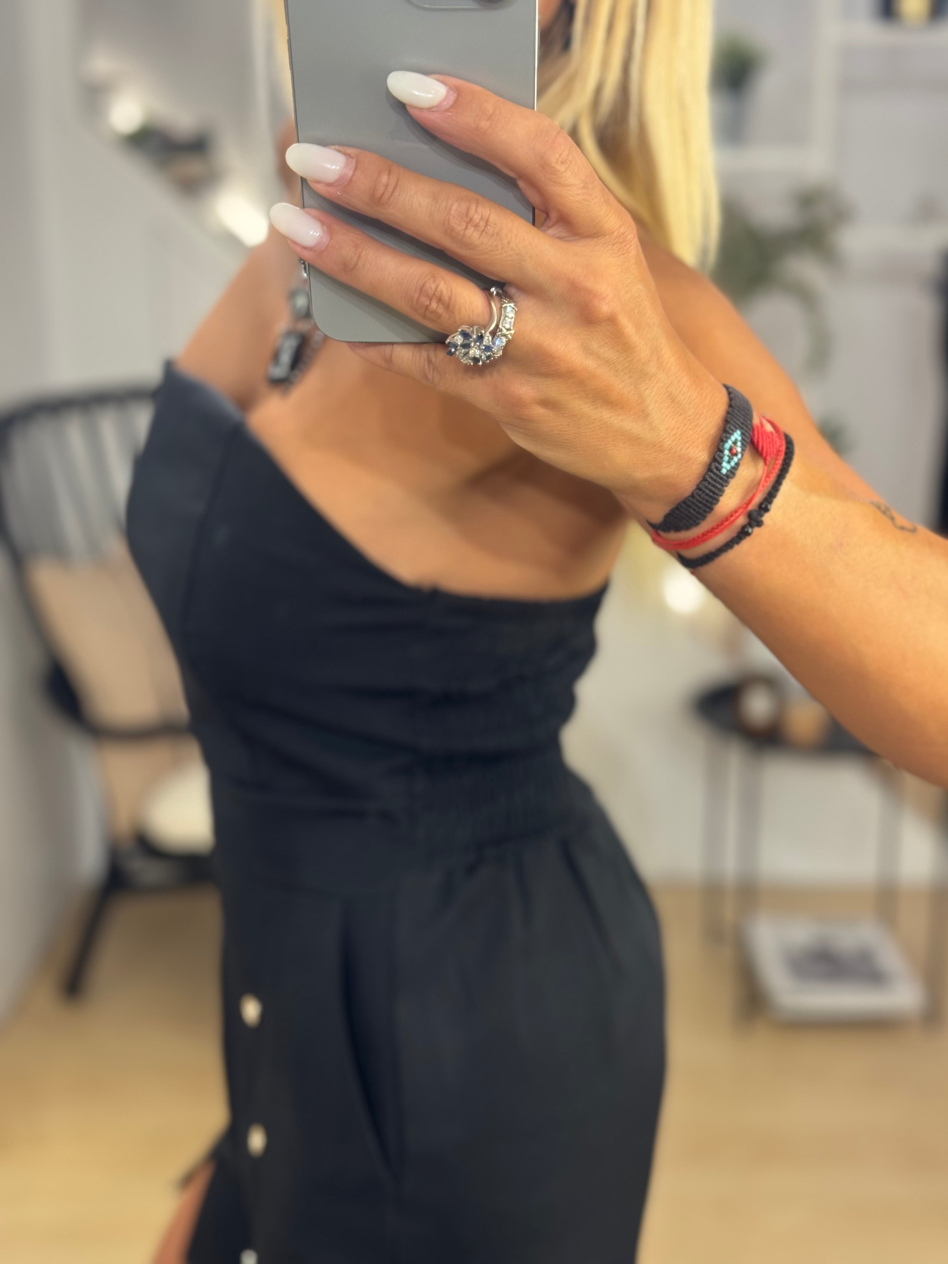 Strapless Overall With Buttons