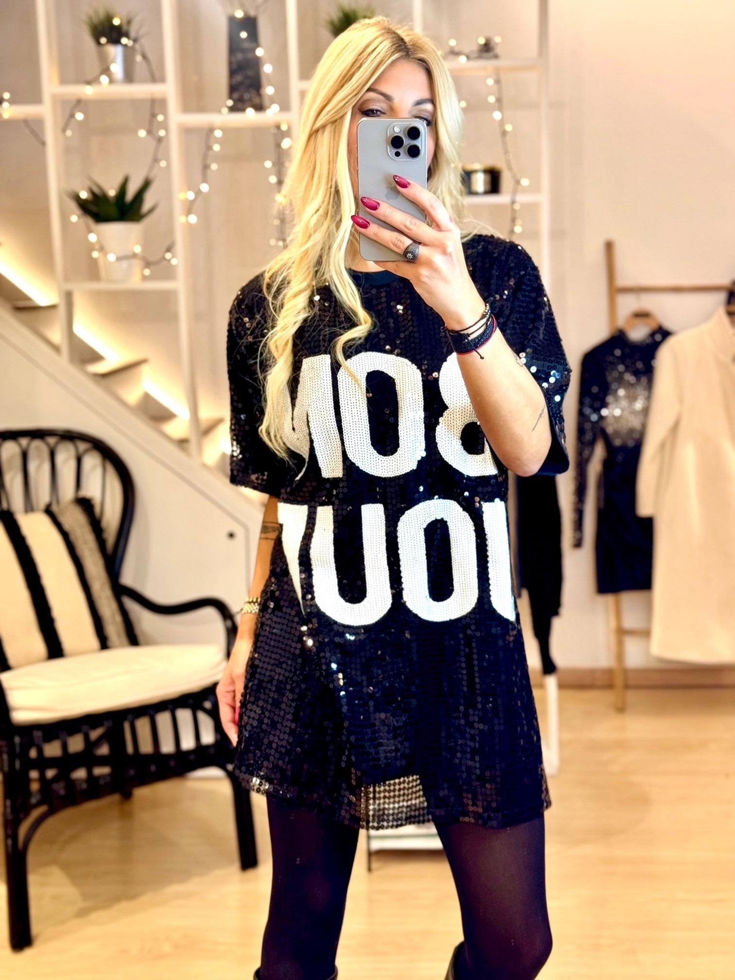 Φόρεμα BON JOUR με παγιέτες