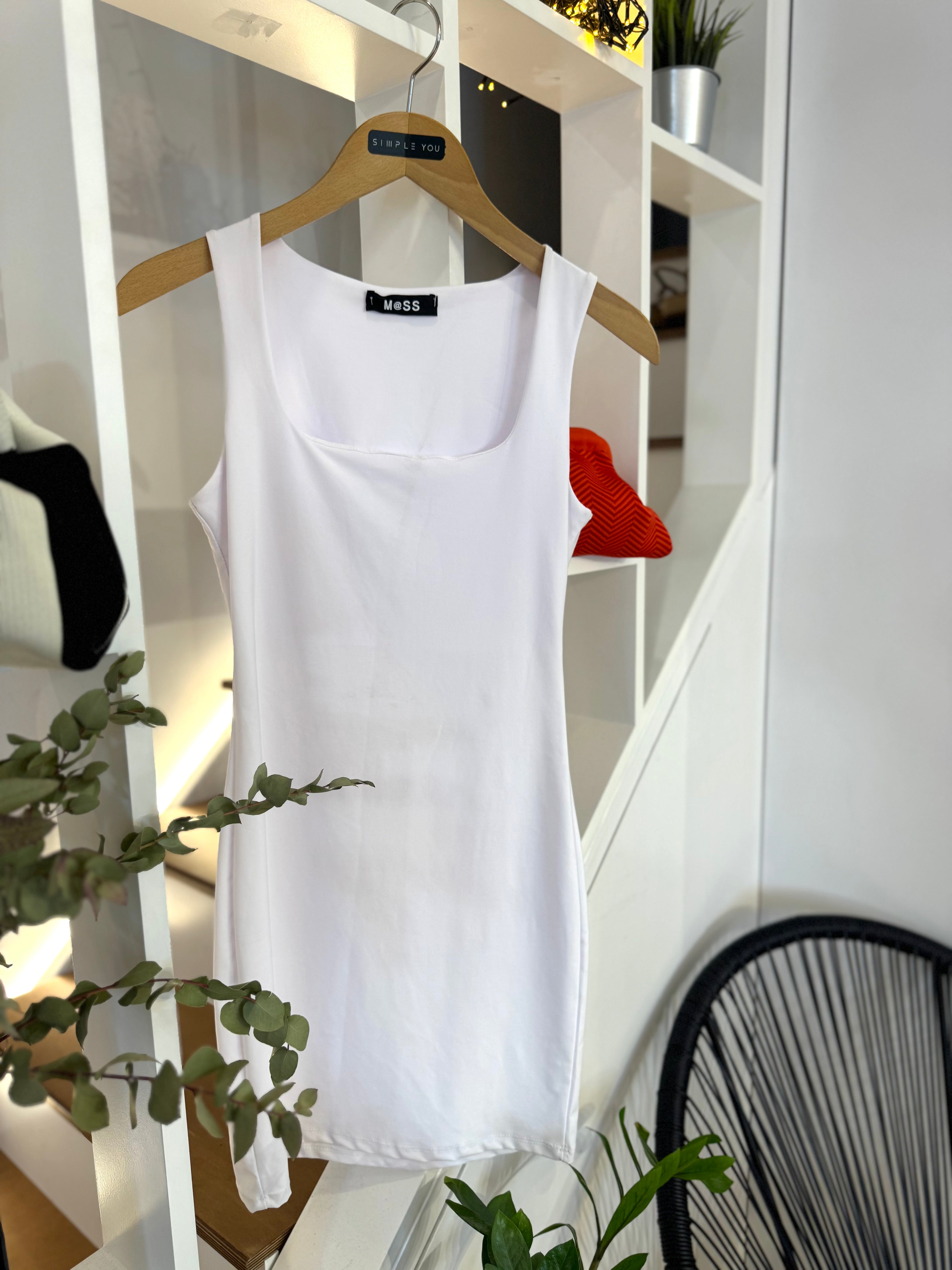 elastic short dress with thick straps