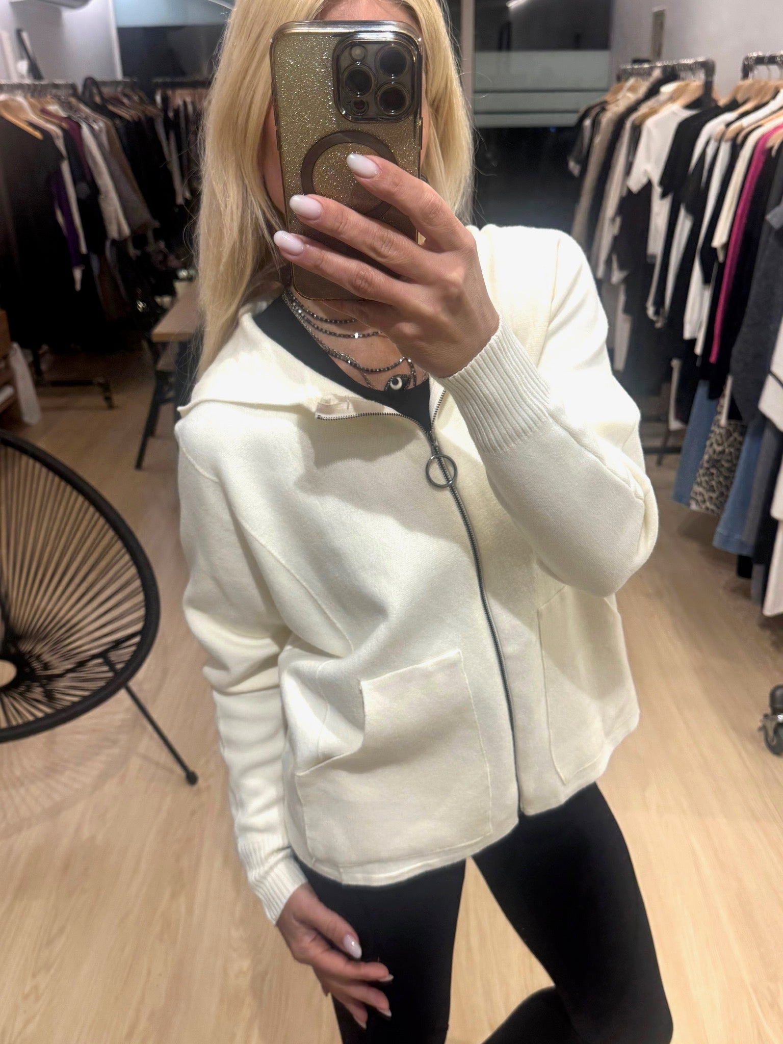 soft jacket with zipper and hood