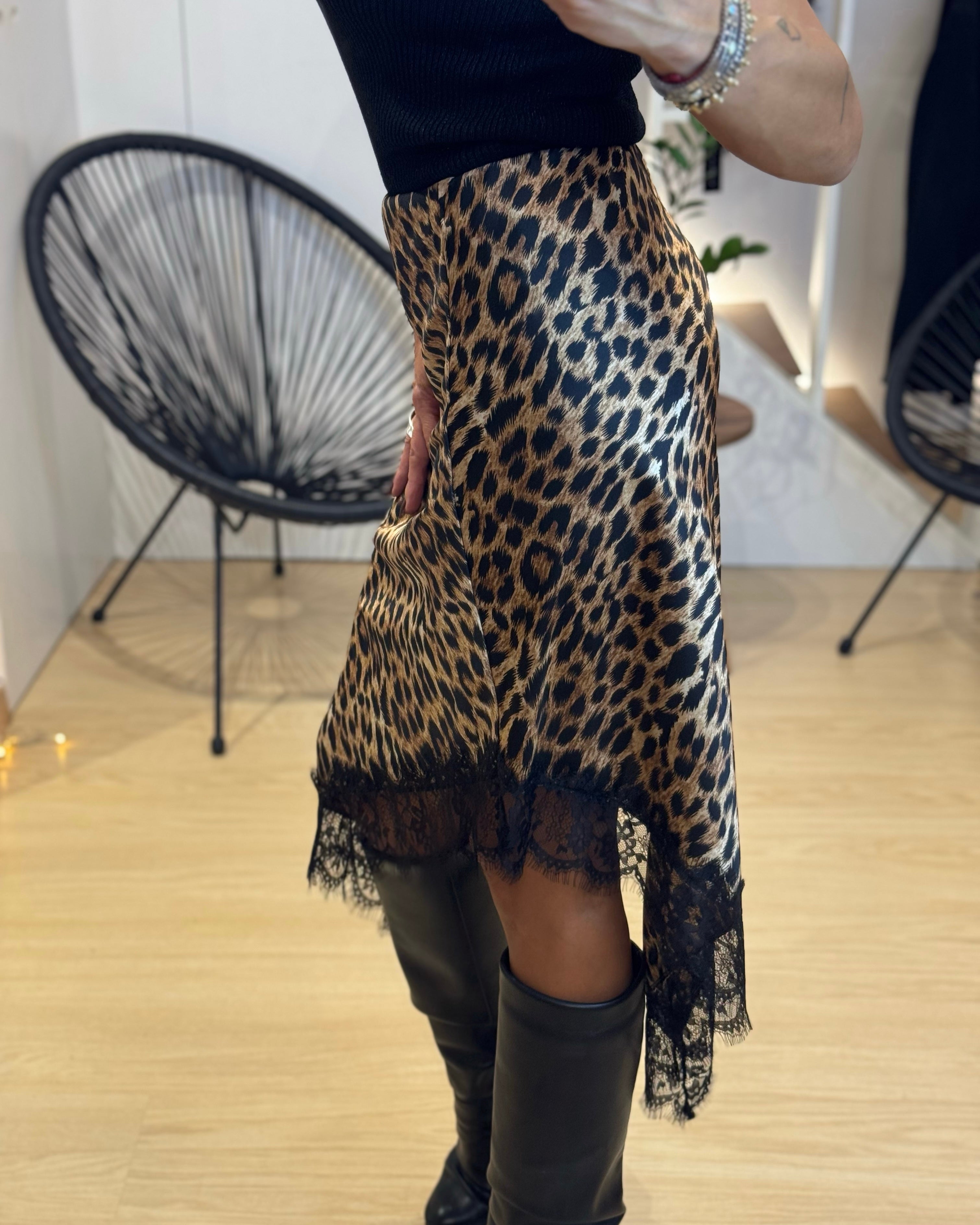 asymmetrical skirt with lace