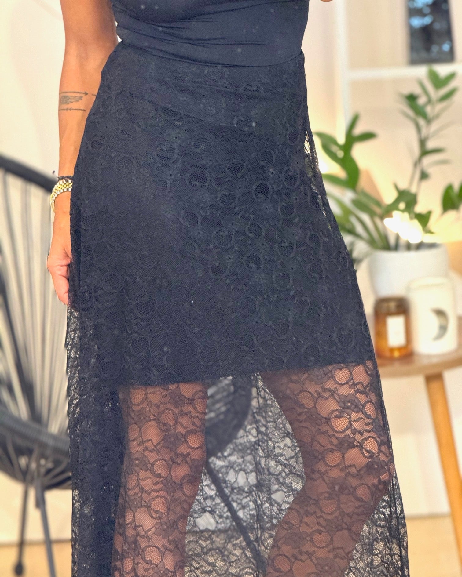 Maxi Skirt with Lace