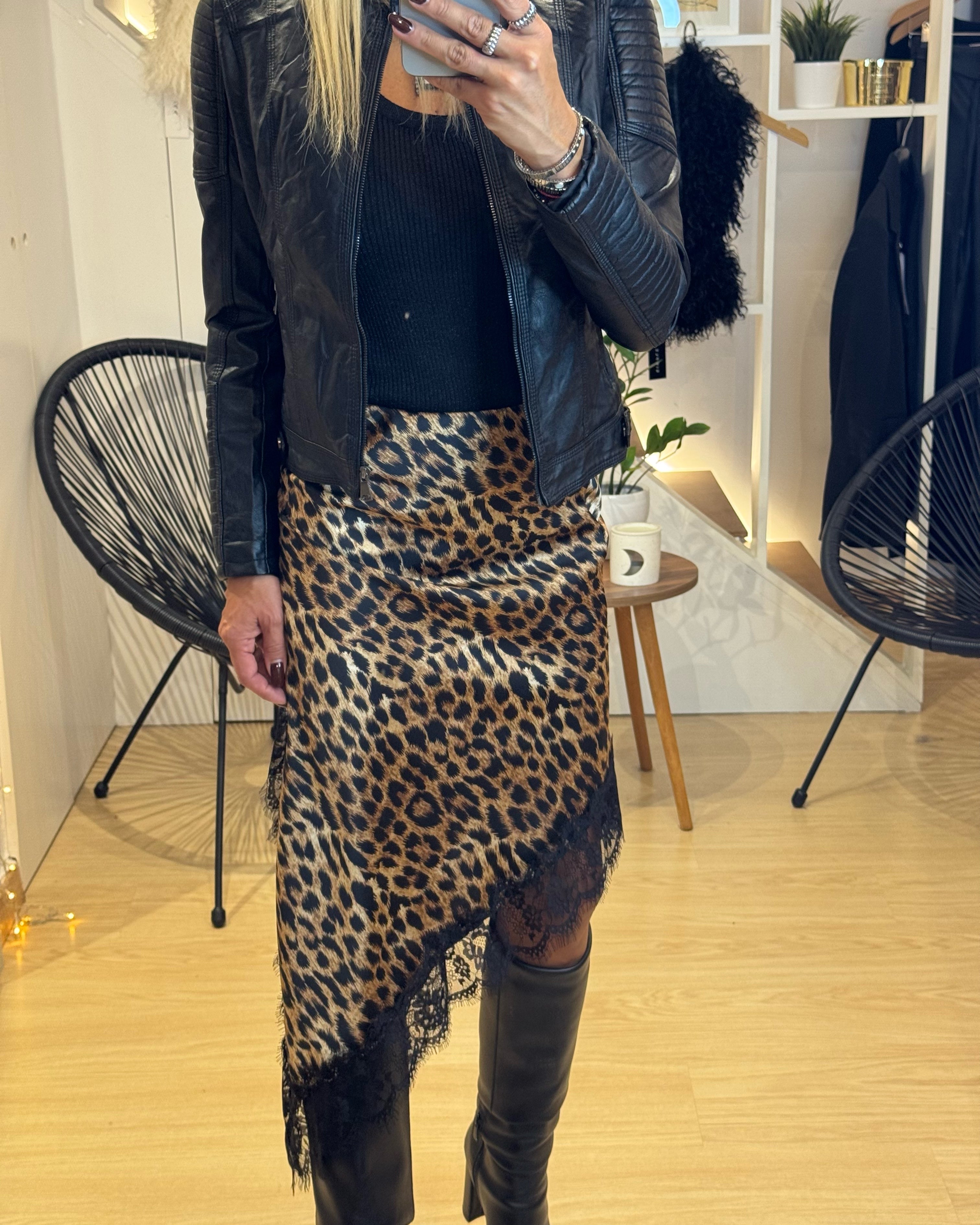 asymmetrical skirt with lace