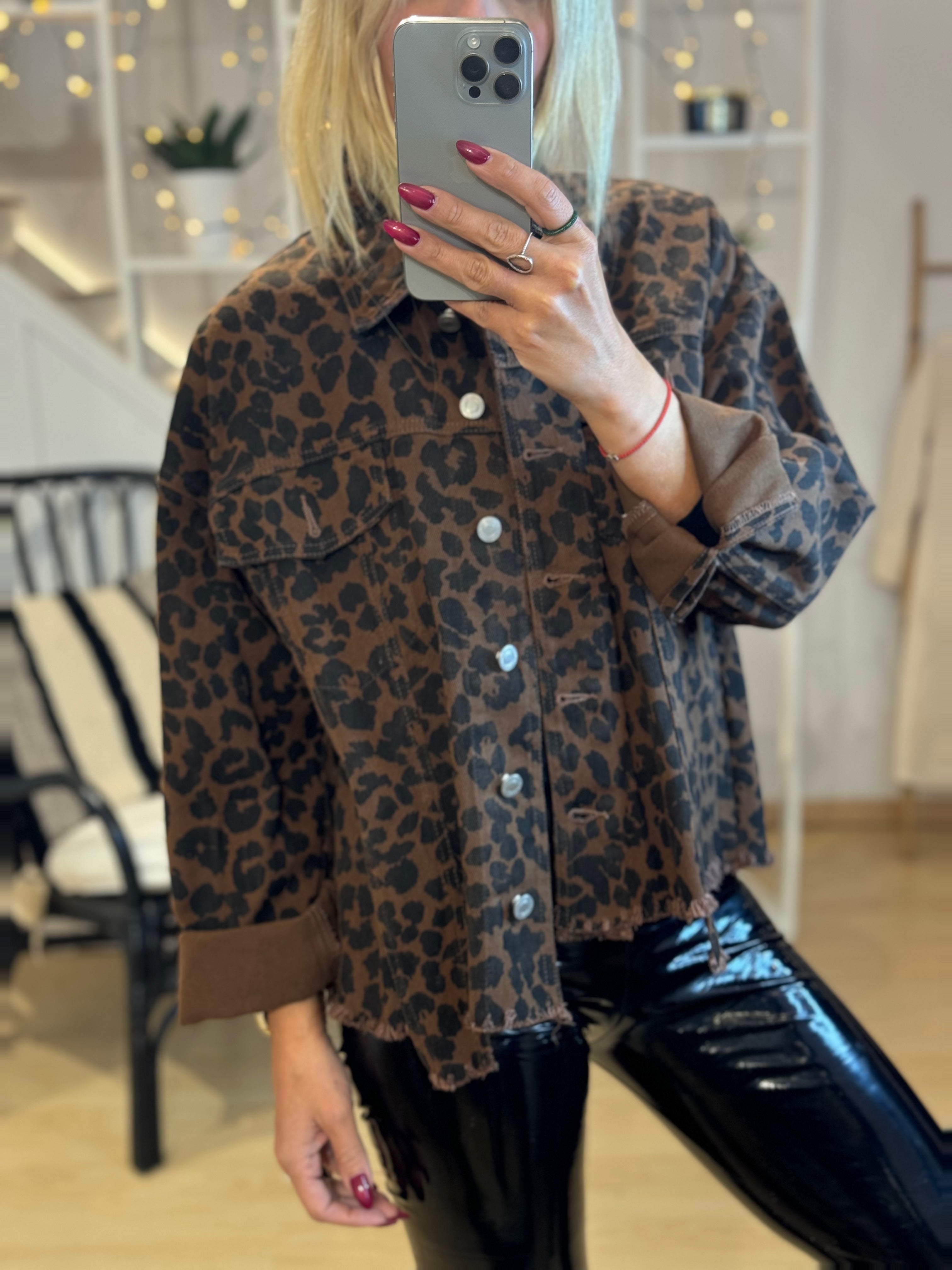 Leopard Jean Jacket