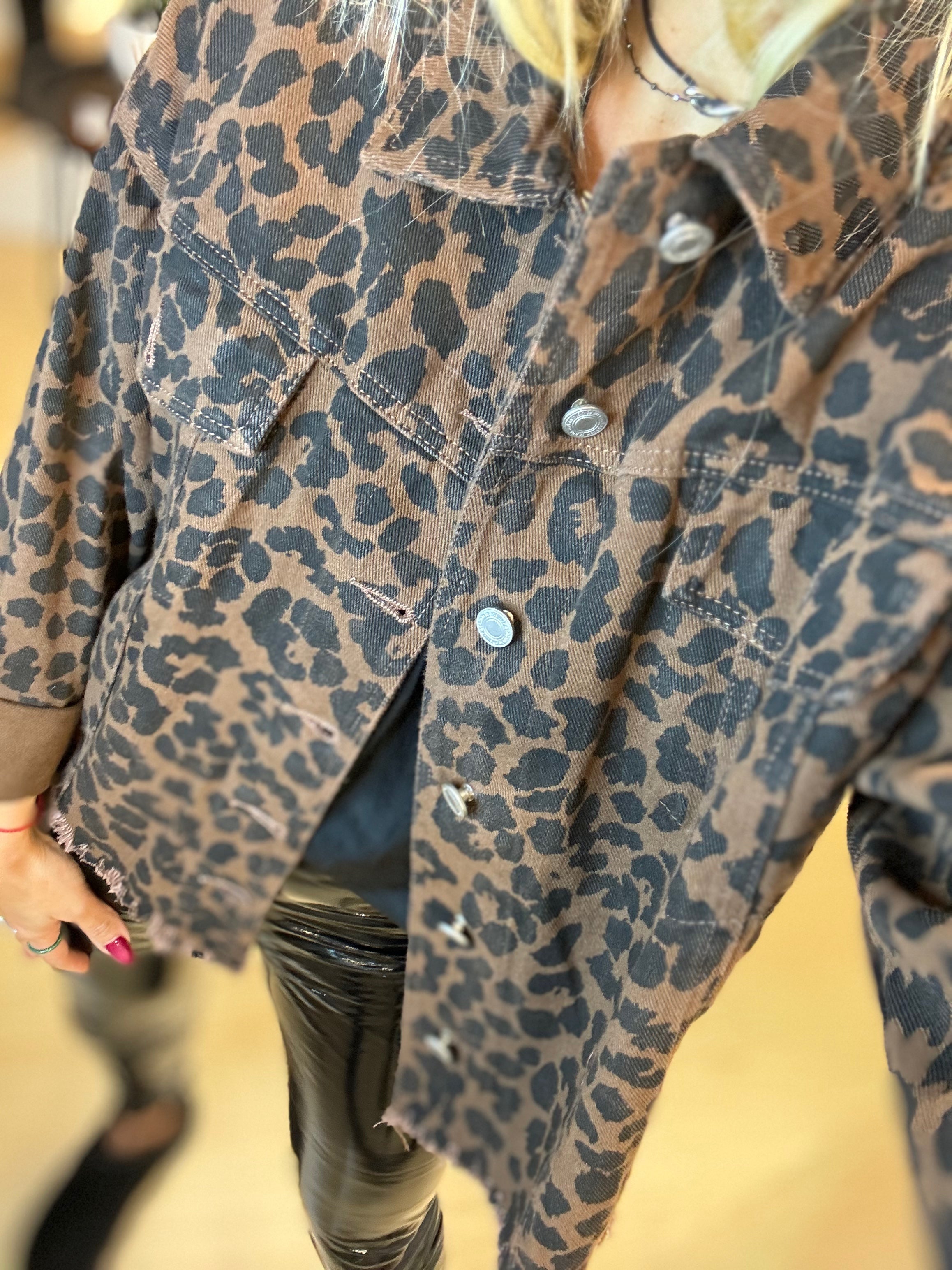 Leopard Jean Jacket