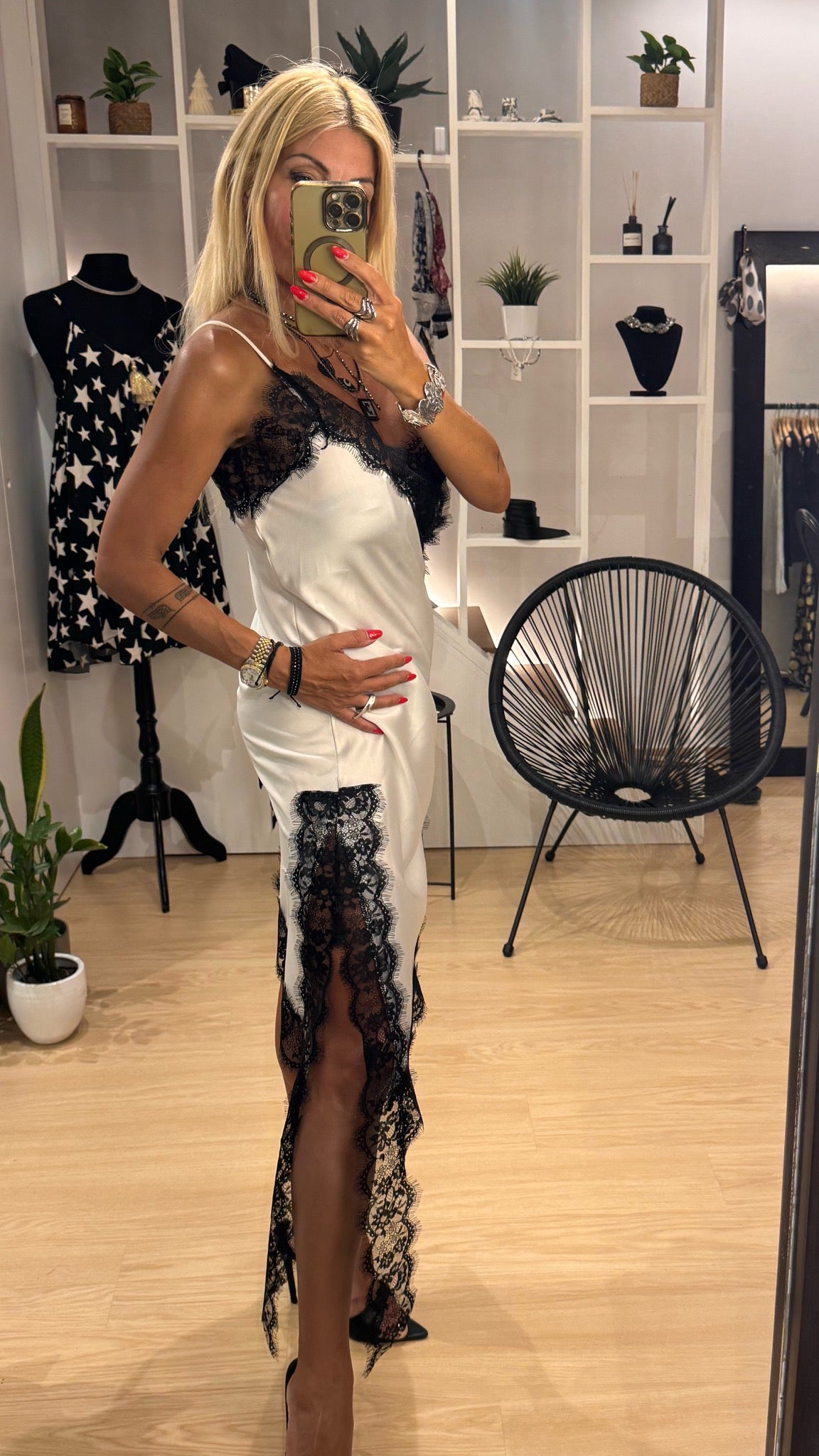 Lingerie dress with lace