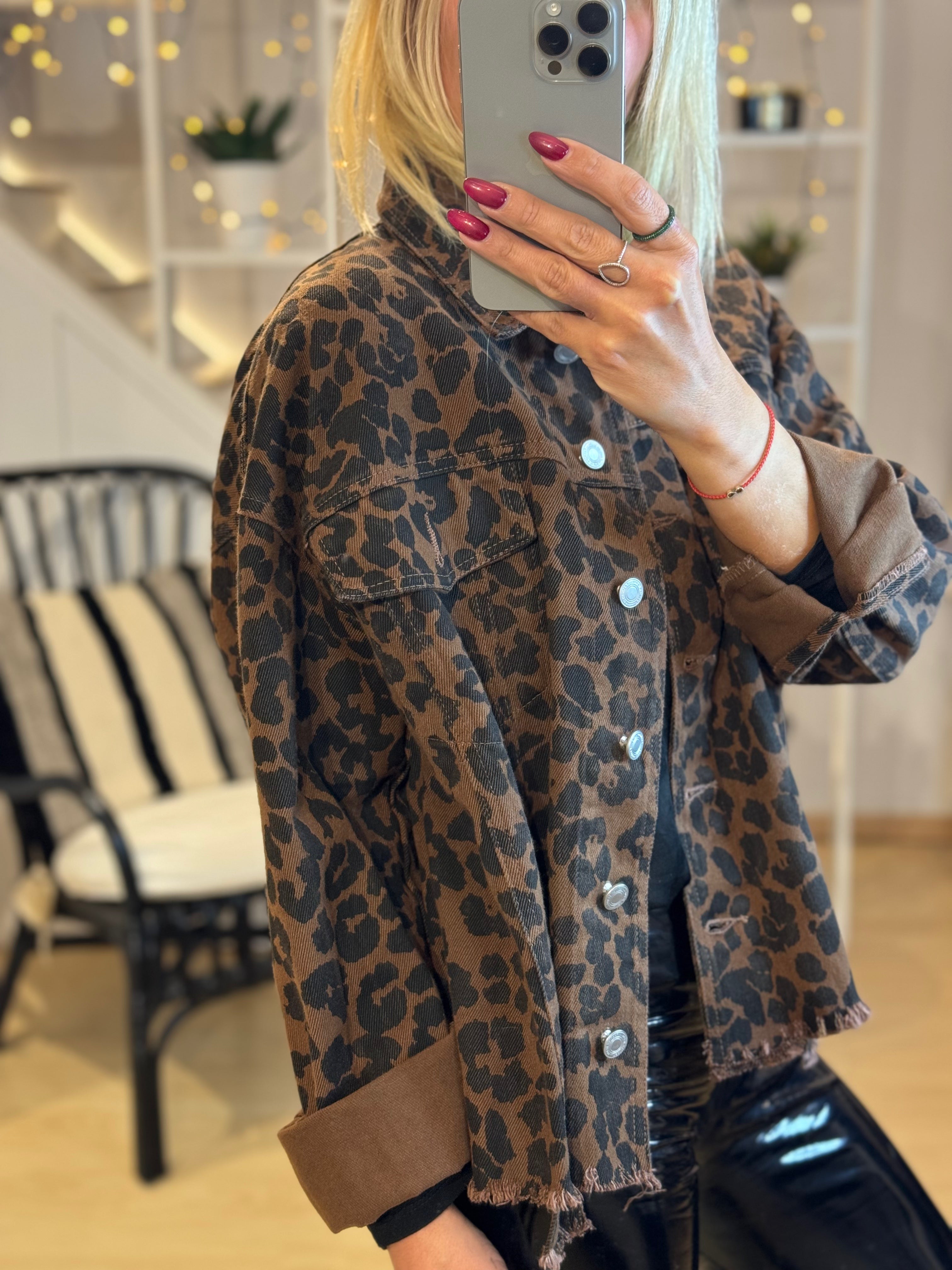 Leopard Jean Jacket