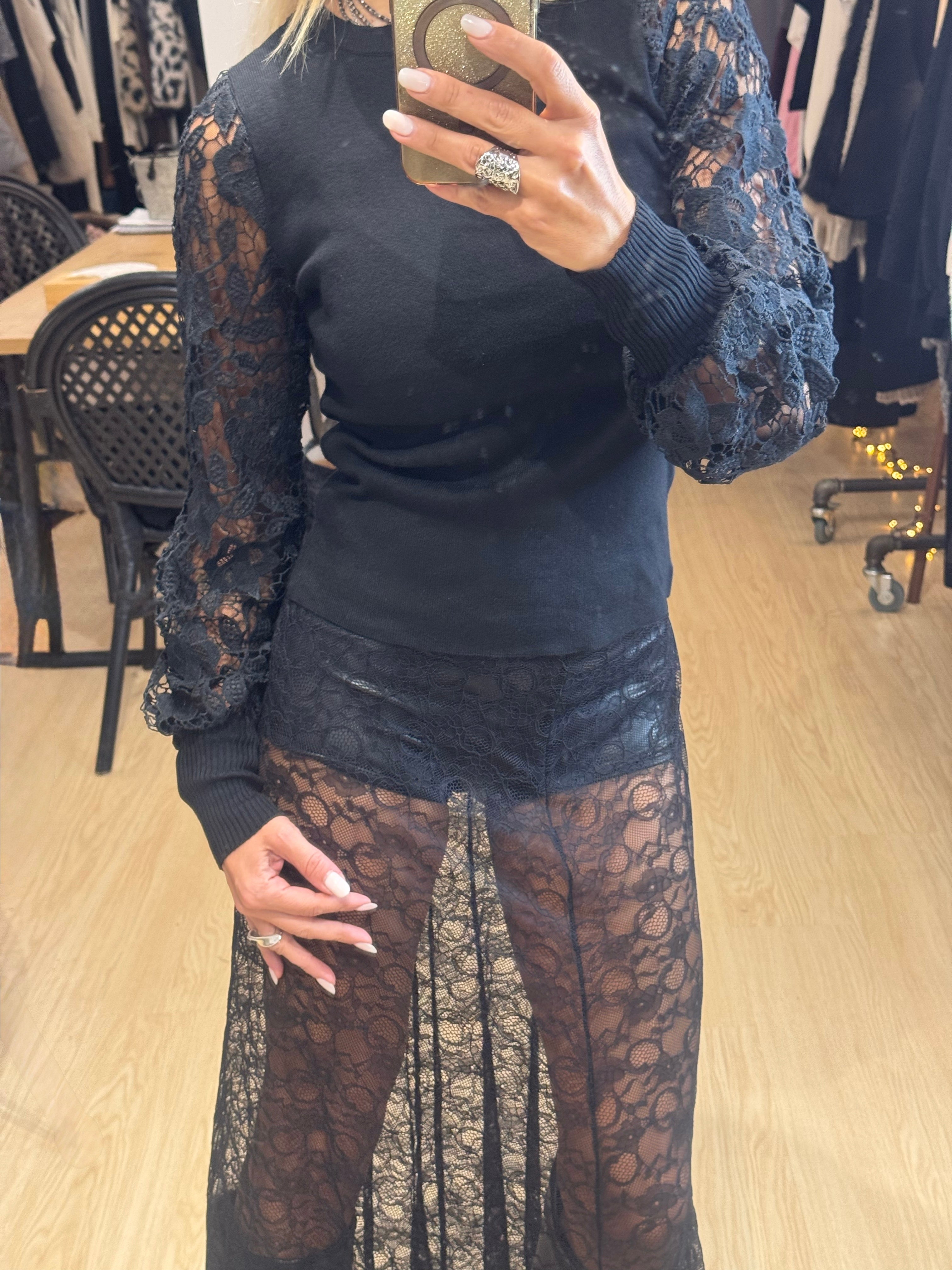 Maxi Skirt with Lace