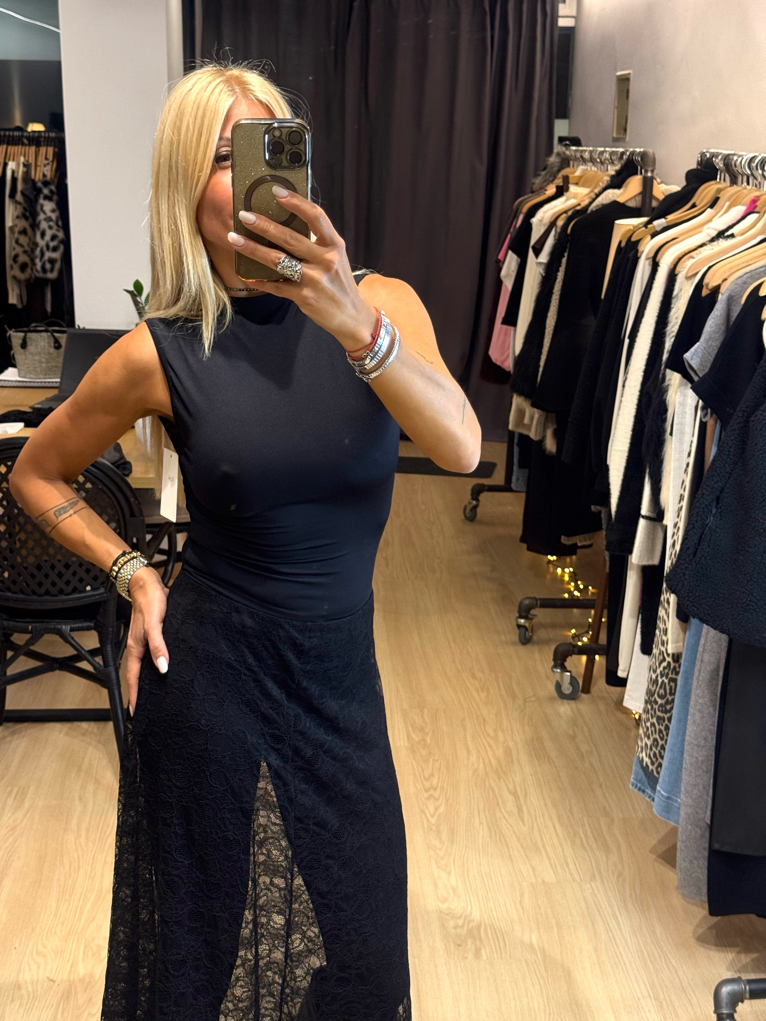 Maxi Skirt with Lace