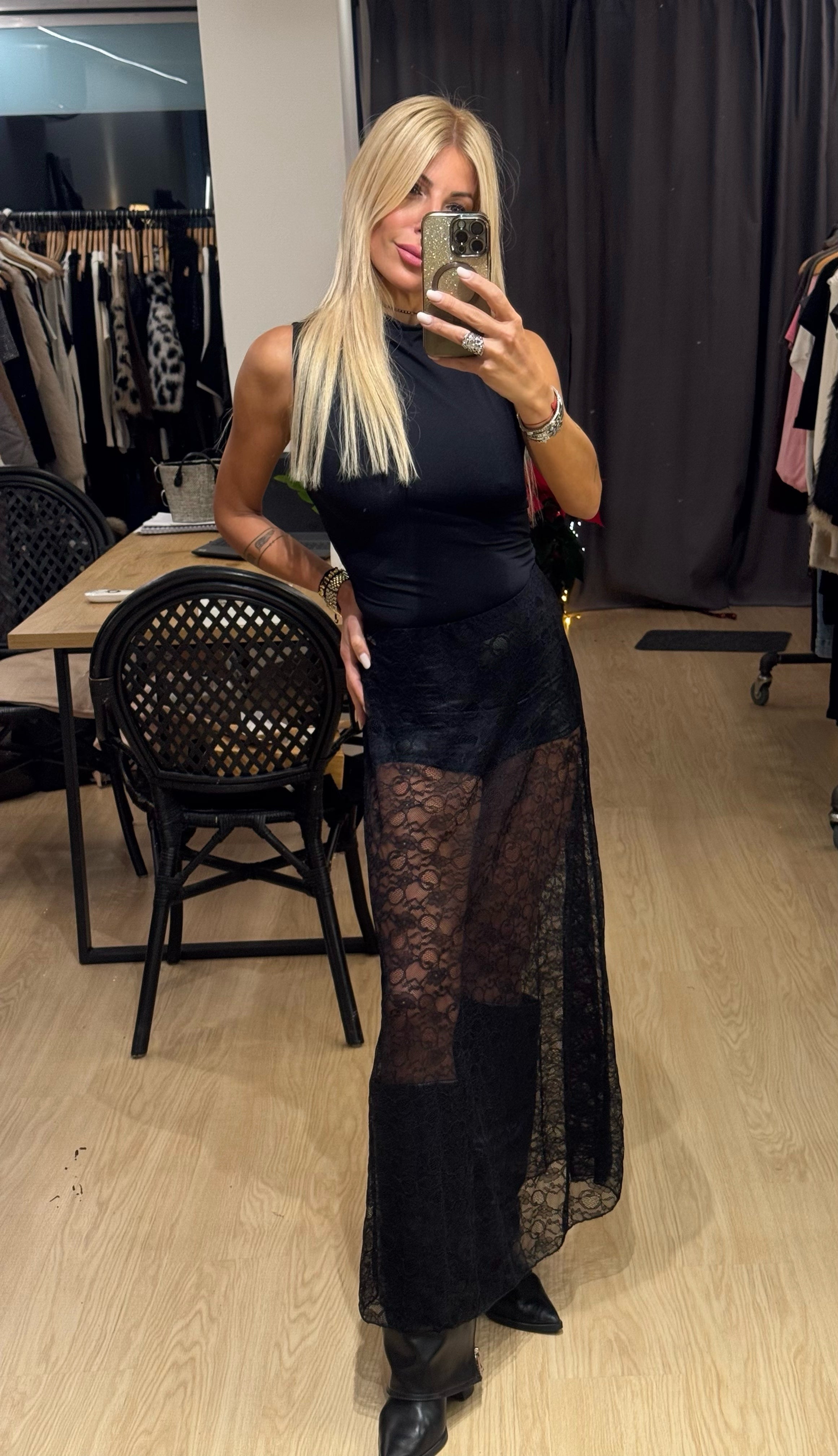 Maxi Skirt with Lace