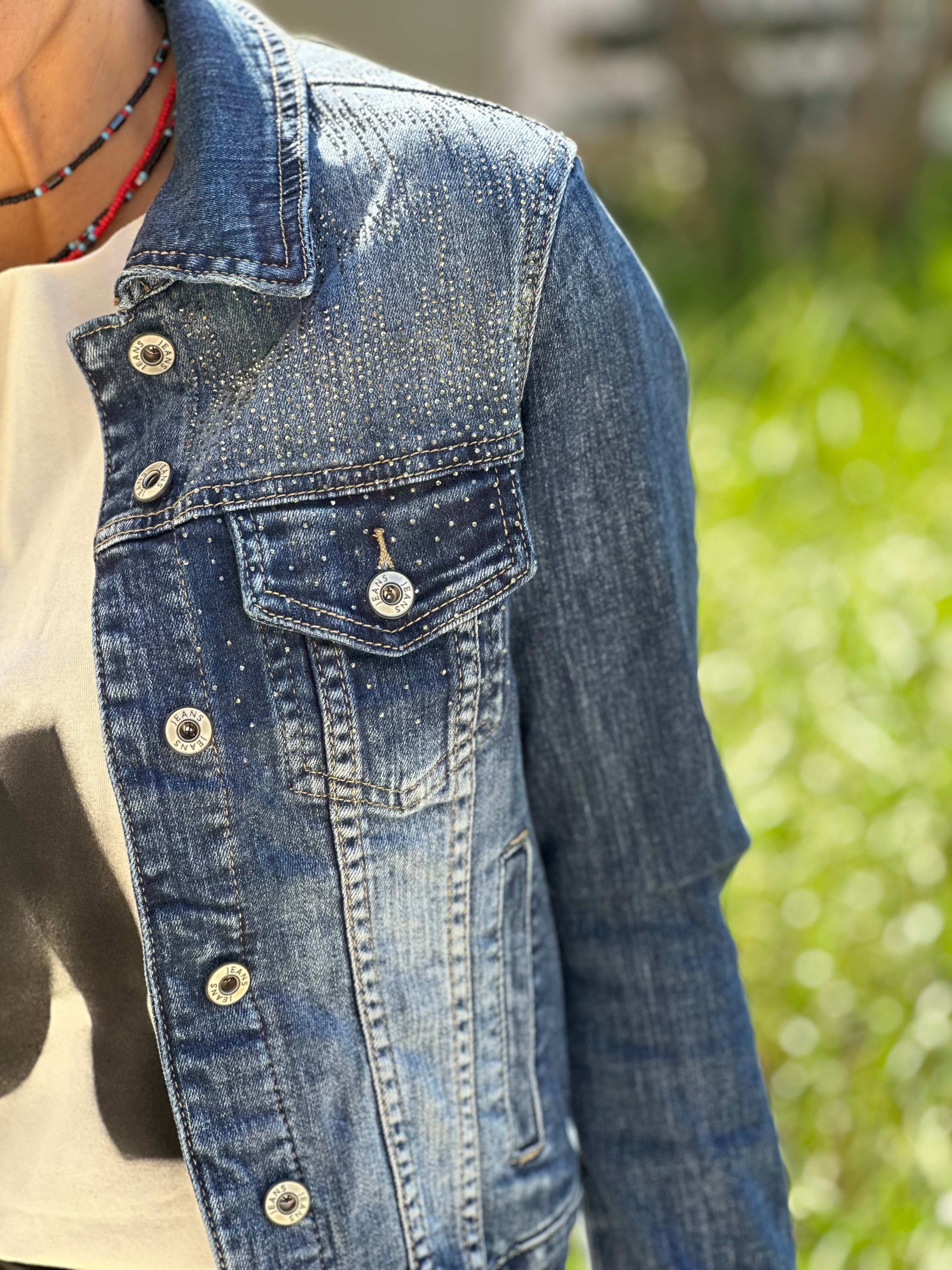 Jean jacket with strass