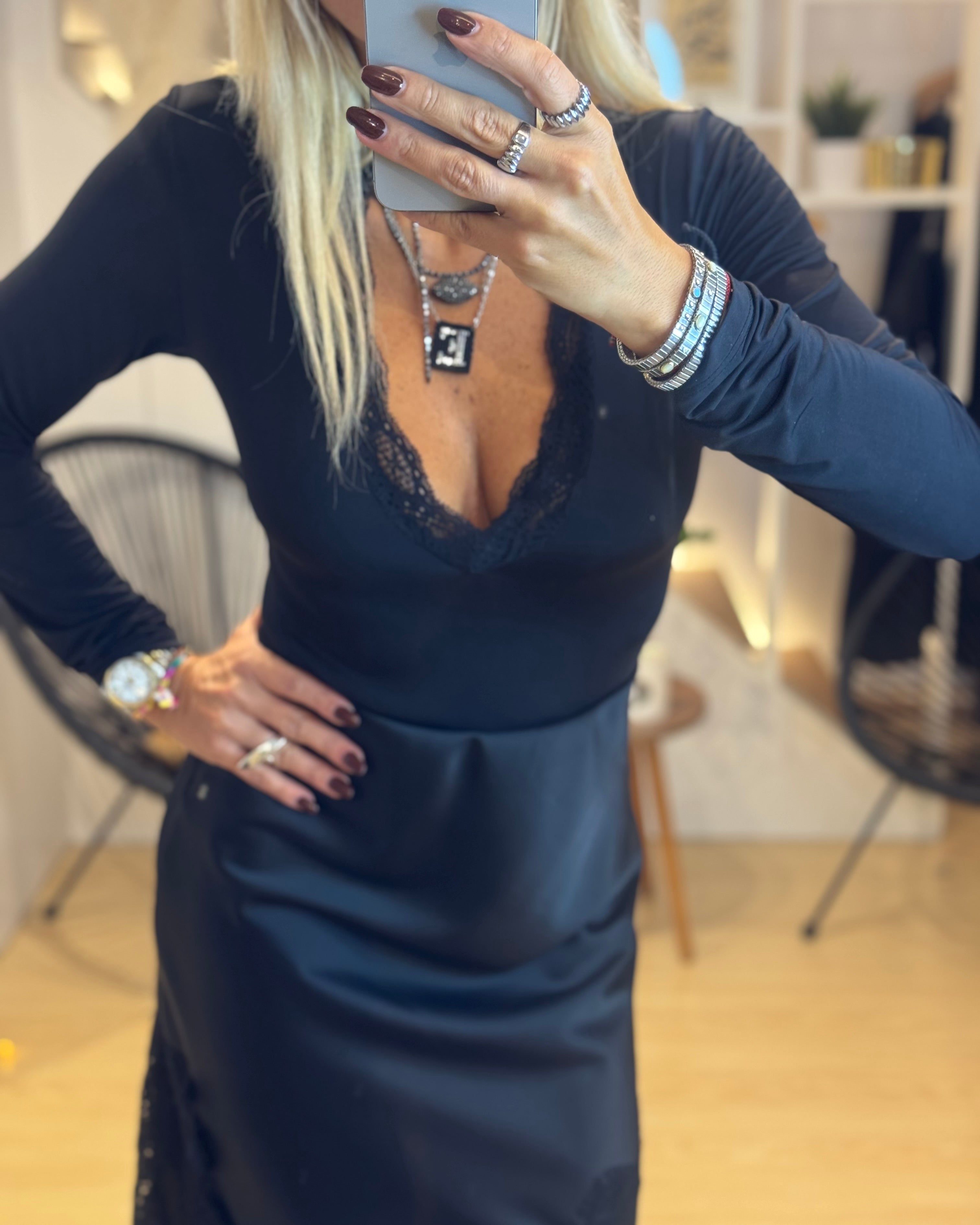 asymmetrical skirt with lace